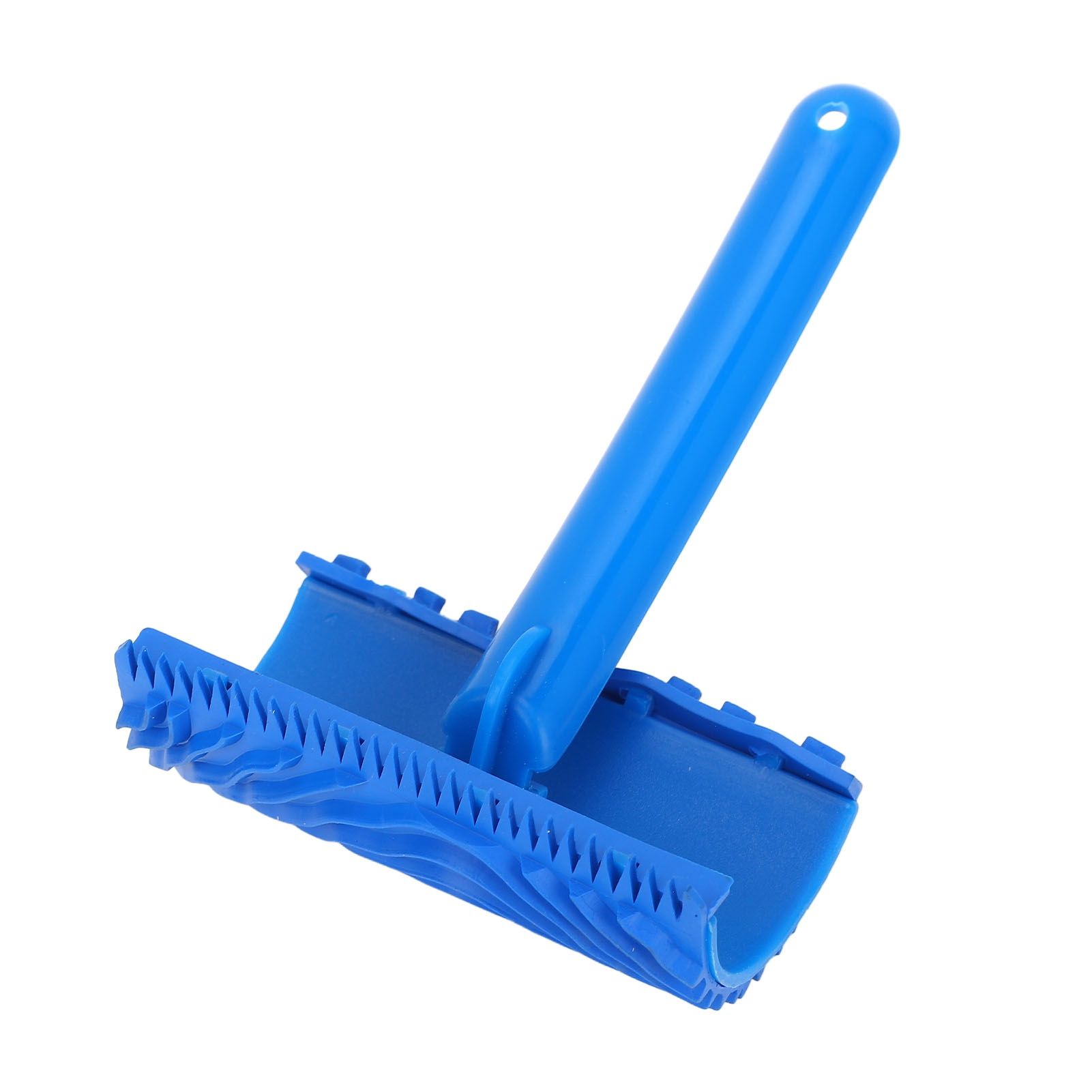 Blue Rubber Wood Grain Effect Paint Roller with Handle DIY Wall Decoration Tool view 4