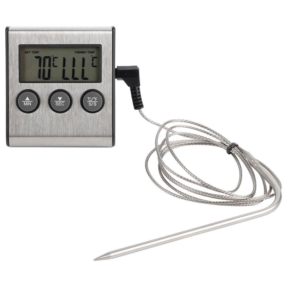 BBQ Thermometer Meat Food Cooking Probe Thermometer with Timer Temperature view 2