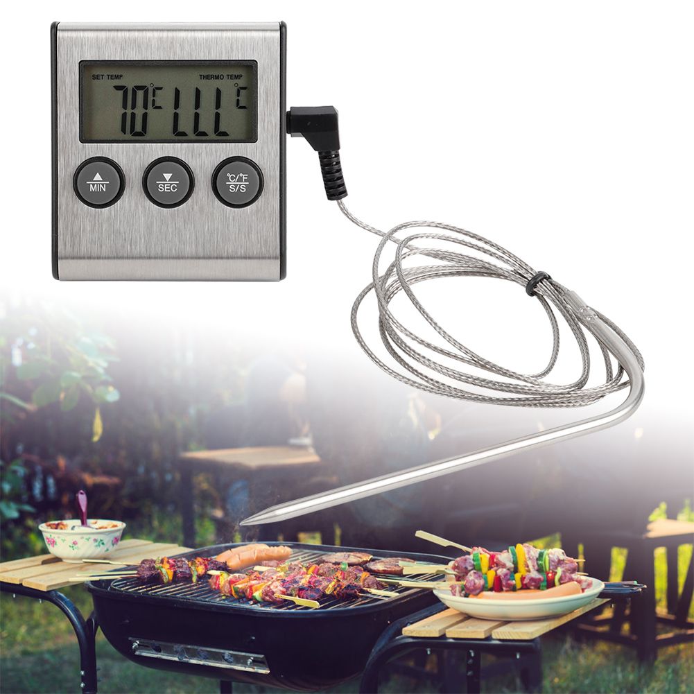 BBQ Thermometer Meat Food Cooking Probe Thermometer with Timer Temperature view 5