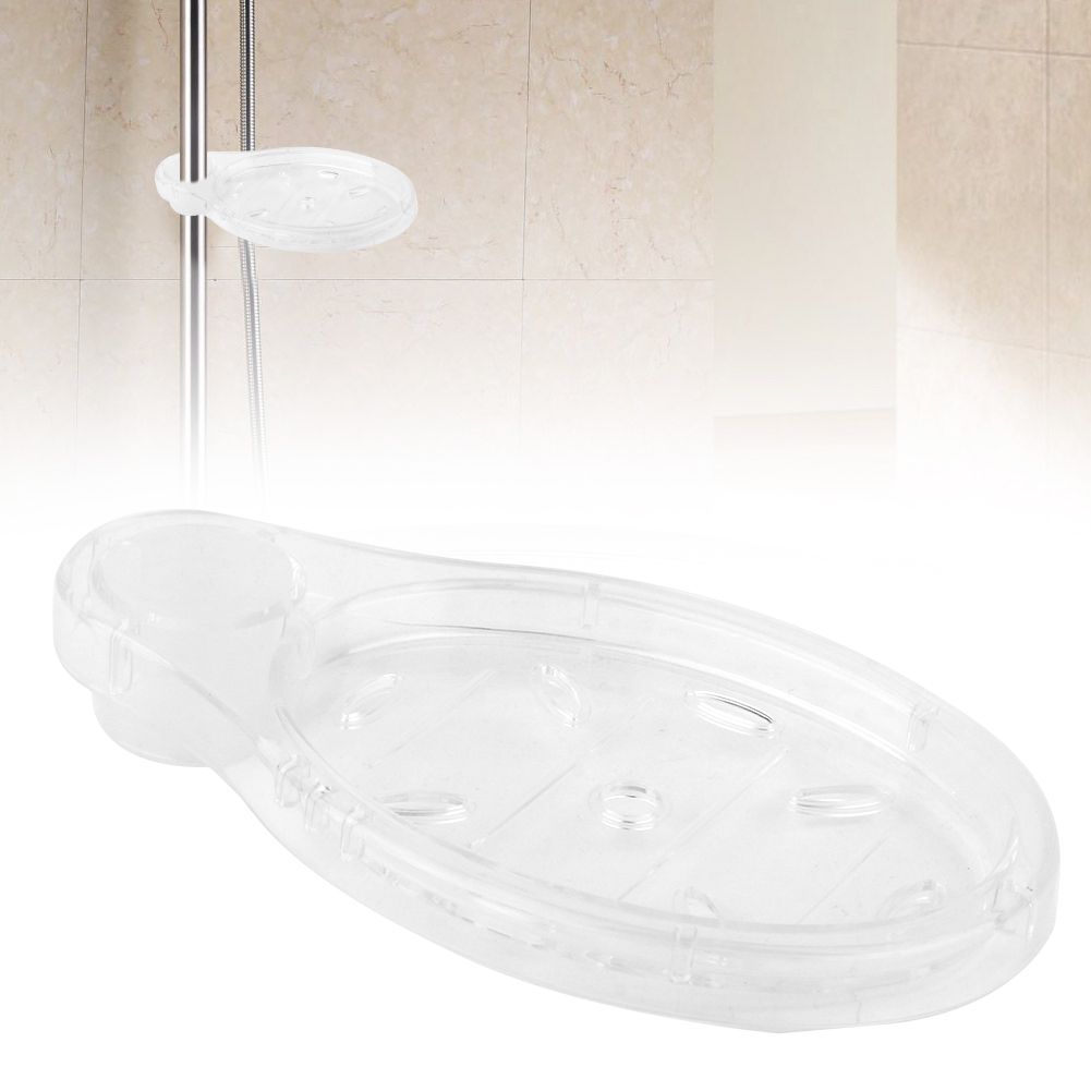 Transparent Round Acrylic Soap Dishes Box Holder Lifting Rod Bathroom Accessories view 3