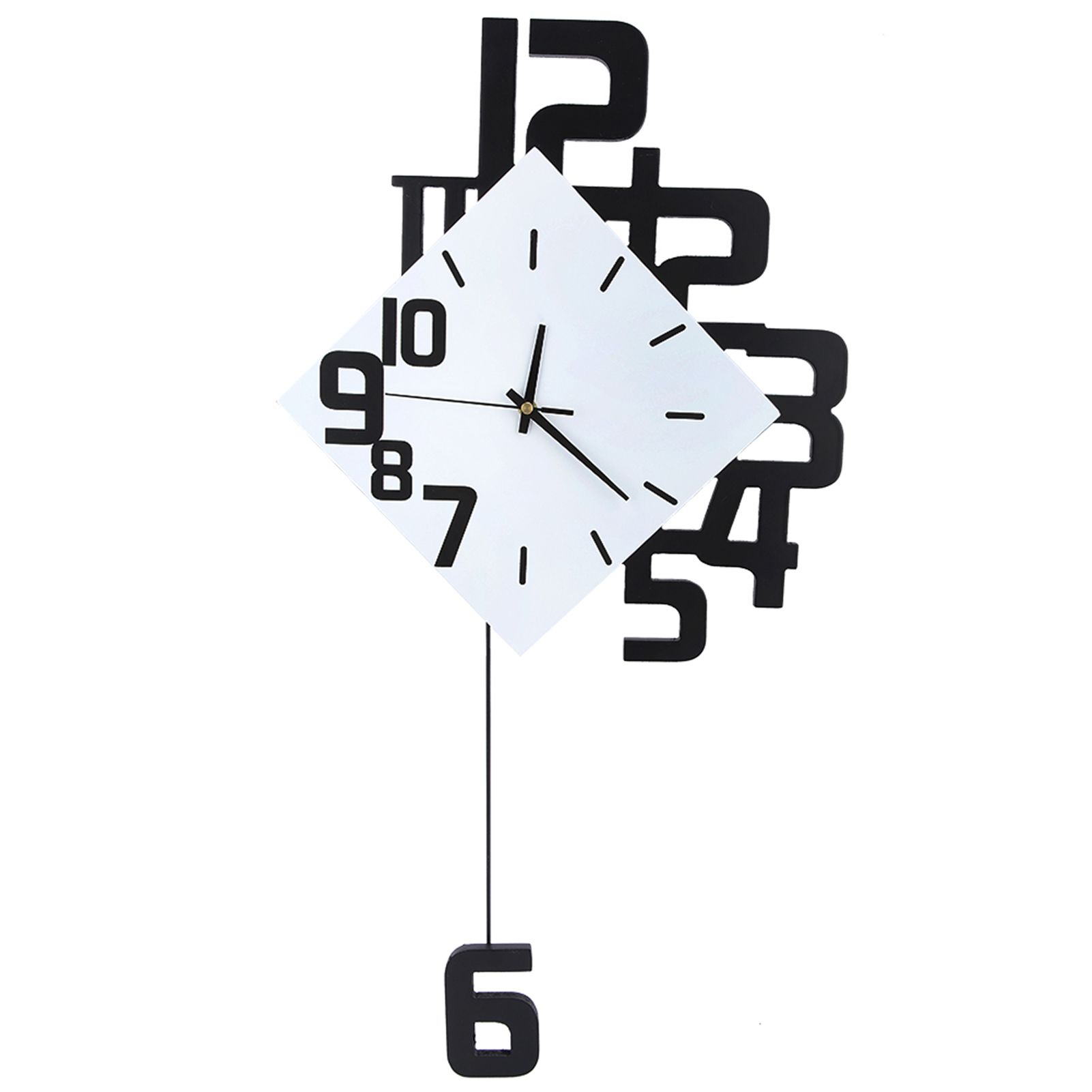 Nordic Style Wrought Iron Wall mounted Clock Hanging Wall Clock Living Room Bar view 2