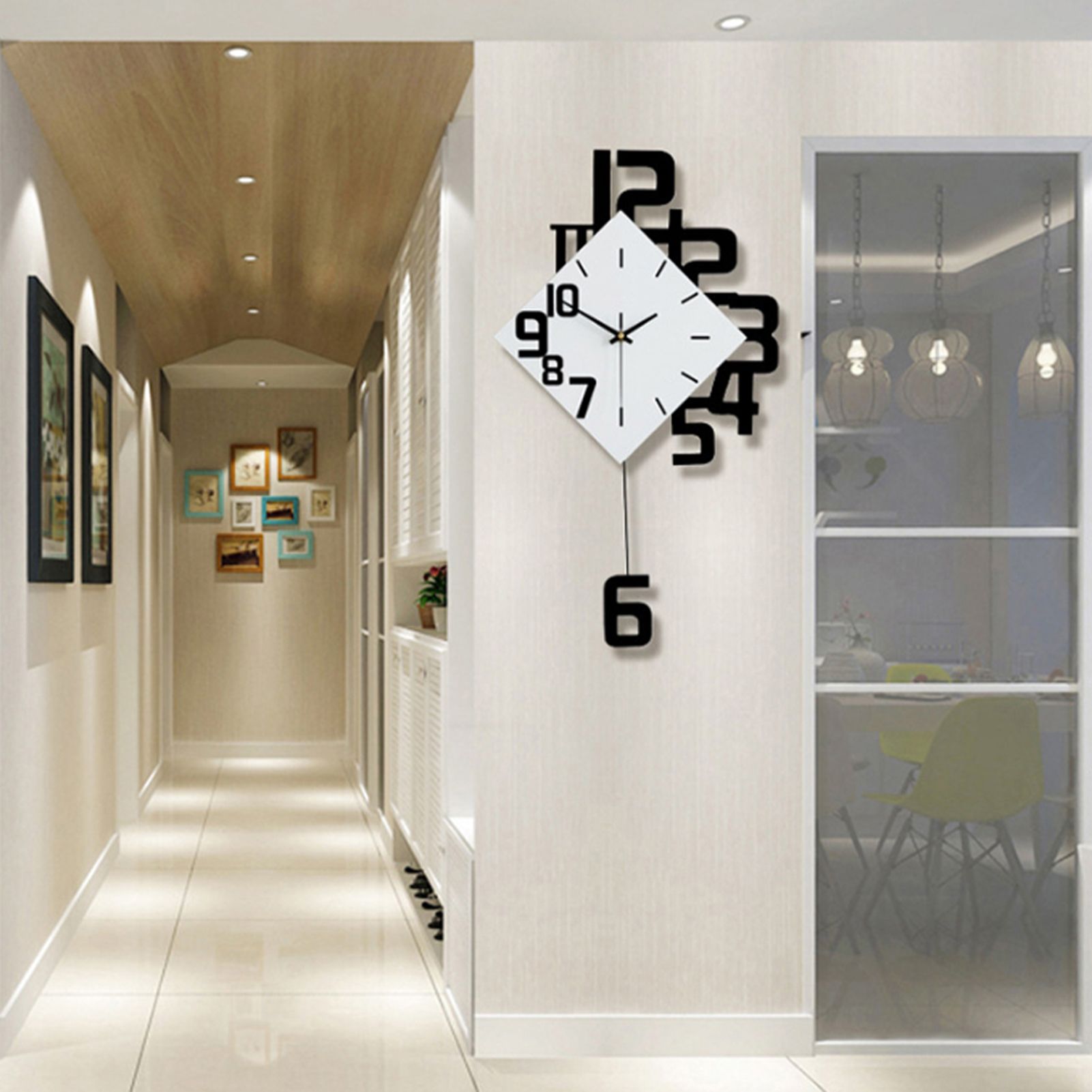 Nordic Style Wrought Iron Wall mounted Clock Hanging Wall Clock Living Room Bar view 3