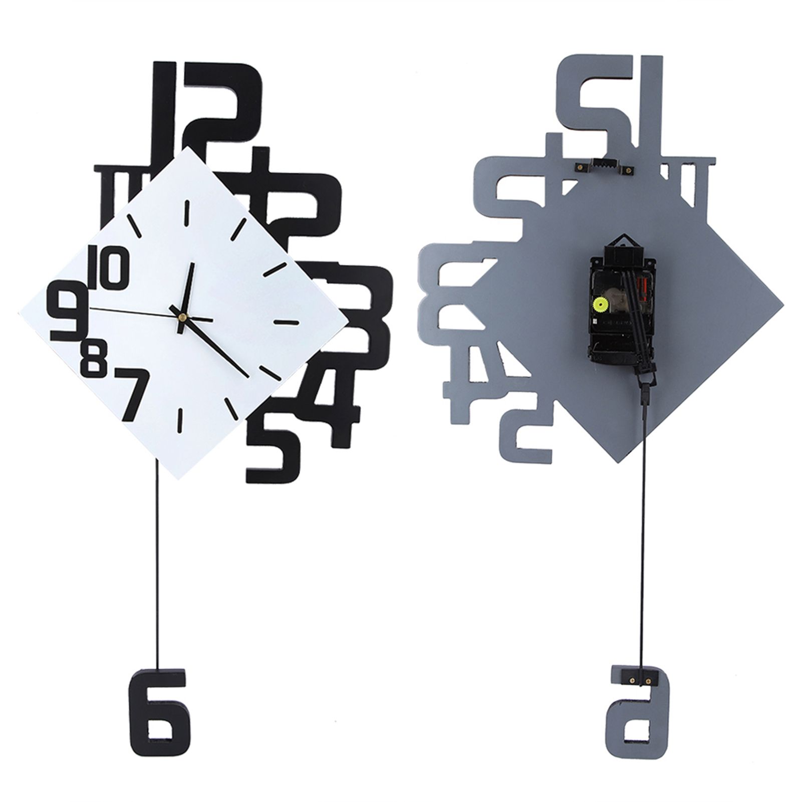 Nordic Style Wrought Iron Wall mounted Clock Hanging Wall Clock Living Room Bar view 4