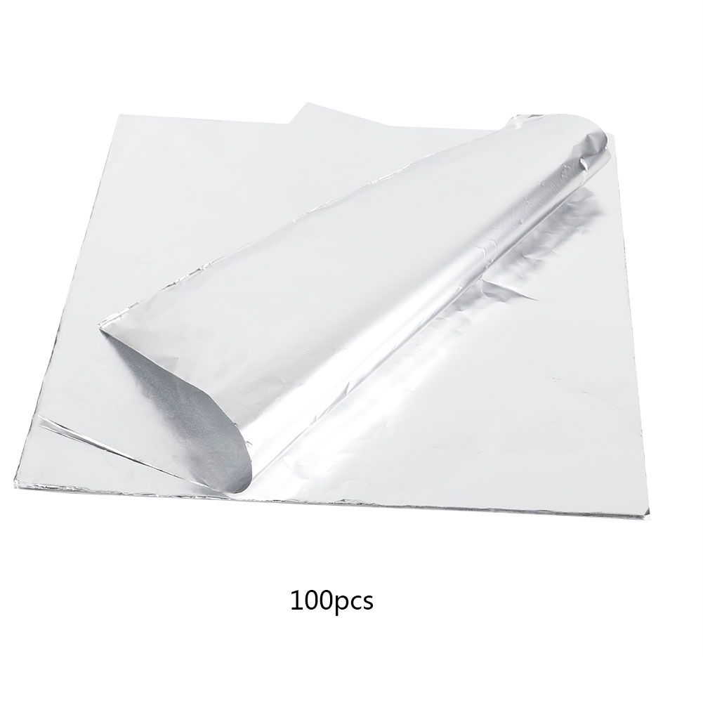100Pcs Thickened High Temperature Resistant Aluminum Foil Wrap Paper for BBQ view 2
