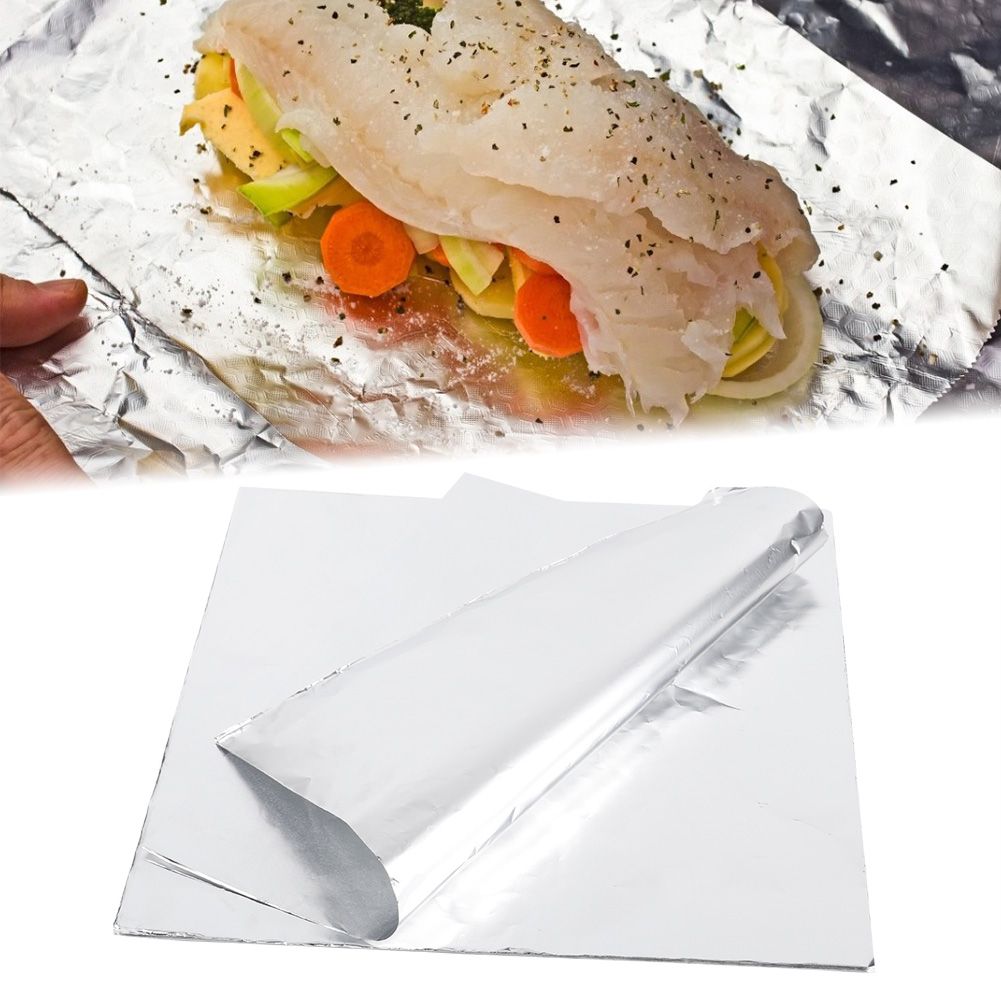 100Pcs Thickened High Temperature Resistant Aluminum Foil Wrap Paper for BBQ view 5