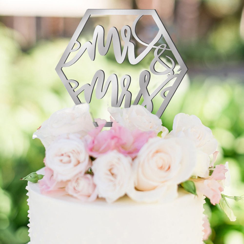 JM00150 Custom Wedding Cake Topper Mr & Mrs Personalized Parties Insert Card Decor view 4