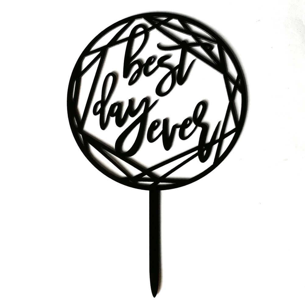 JM00143 Acrylic Black Celebration Cake Topper Party Cake Insert for Wedding view 6