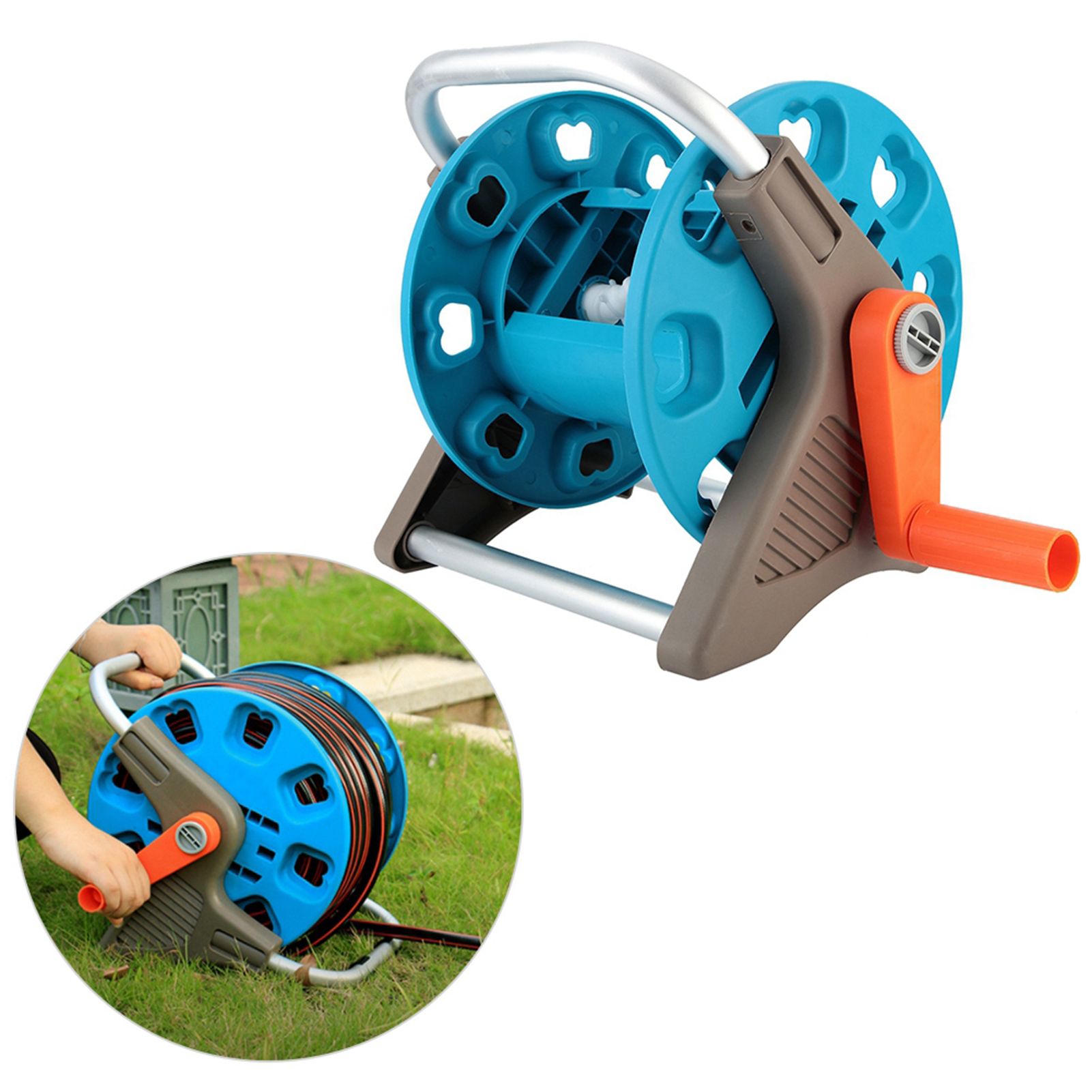 G1/2 Water Pipe Garden Watering Trolley Reel Hose Rack Storage Holder Rack view 3
