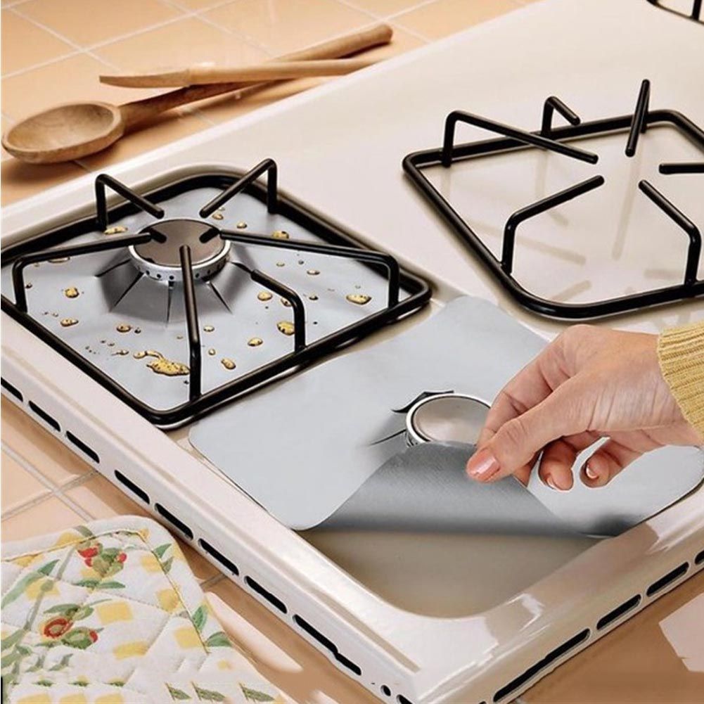 6 Pcs/set Reusable Fiberglass Gas Stove Protector Protective Mat Pad Kitchen view 4