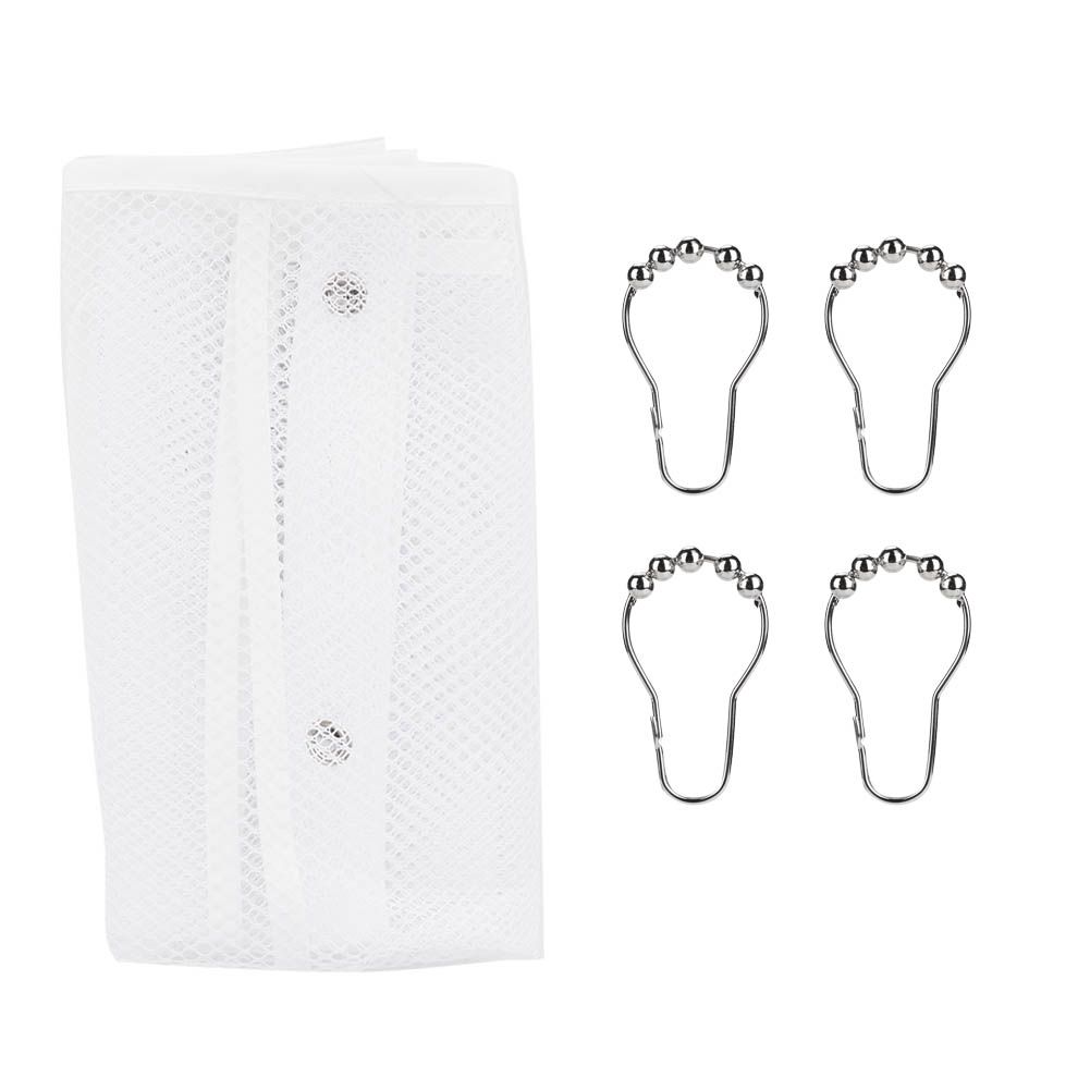 Bathroom Over the Door Hanging Mesh Pockets Storage Bag Holder with Hooks view 2