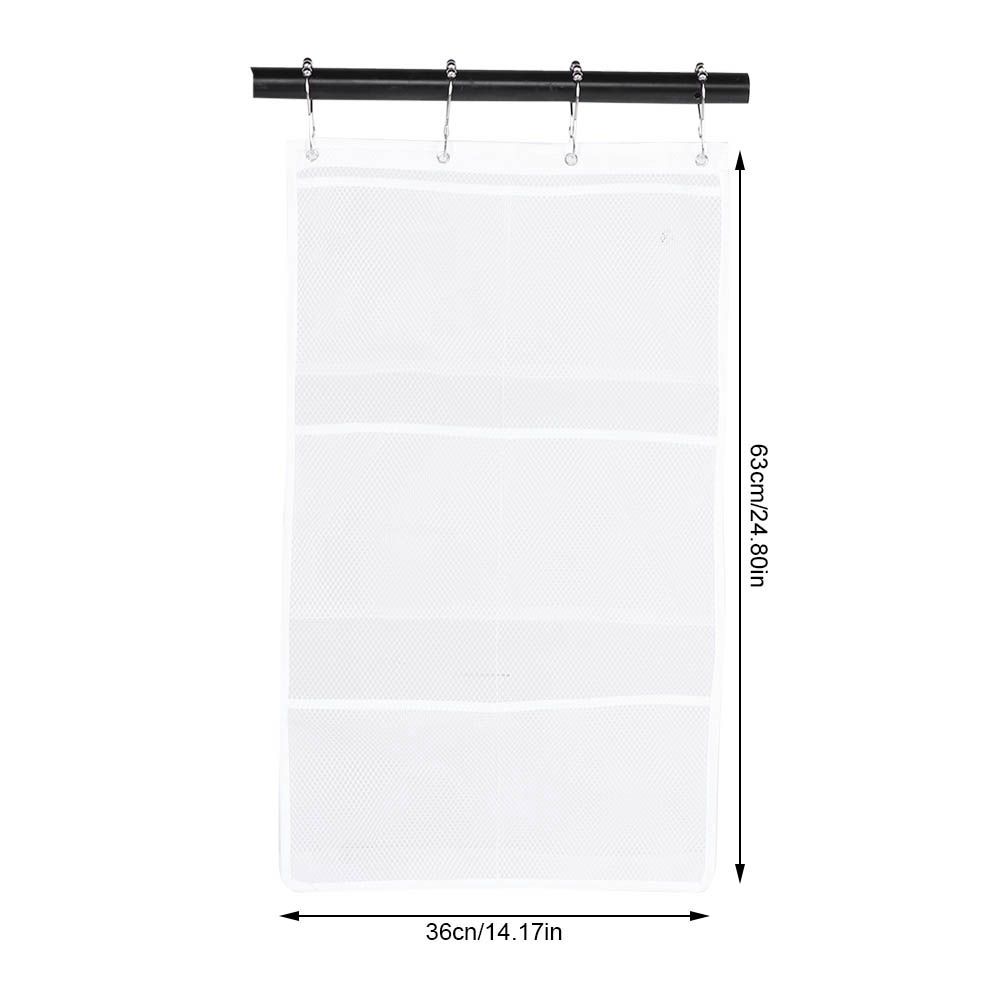 Bathroom Over the Door Hanging Mesh Pockets Storage Bag Holder with Hooks view 7