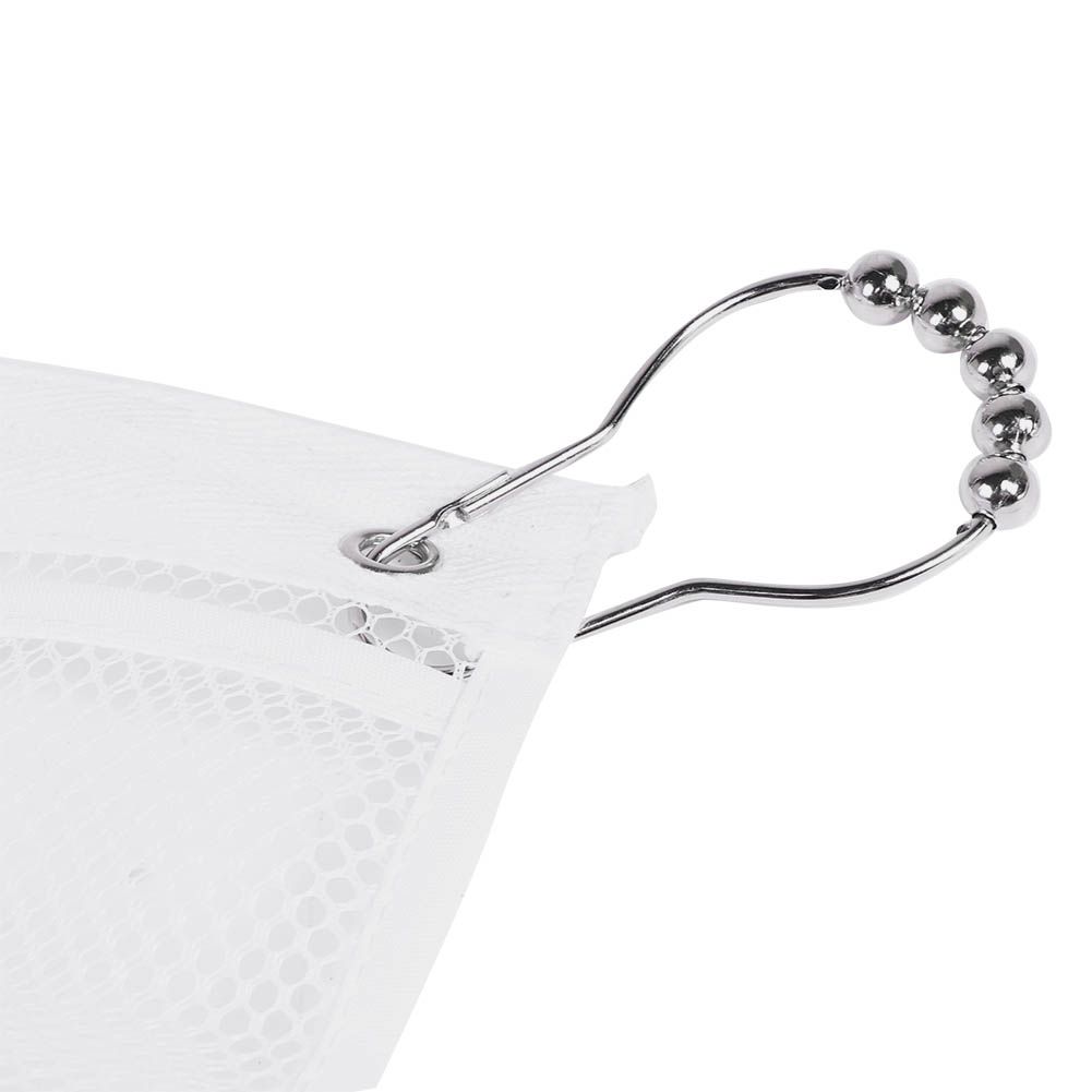 Bathroom Over the Door Hanging Mesh Pockets Storage Bag Holder with Hooks view 9