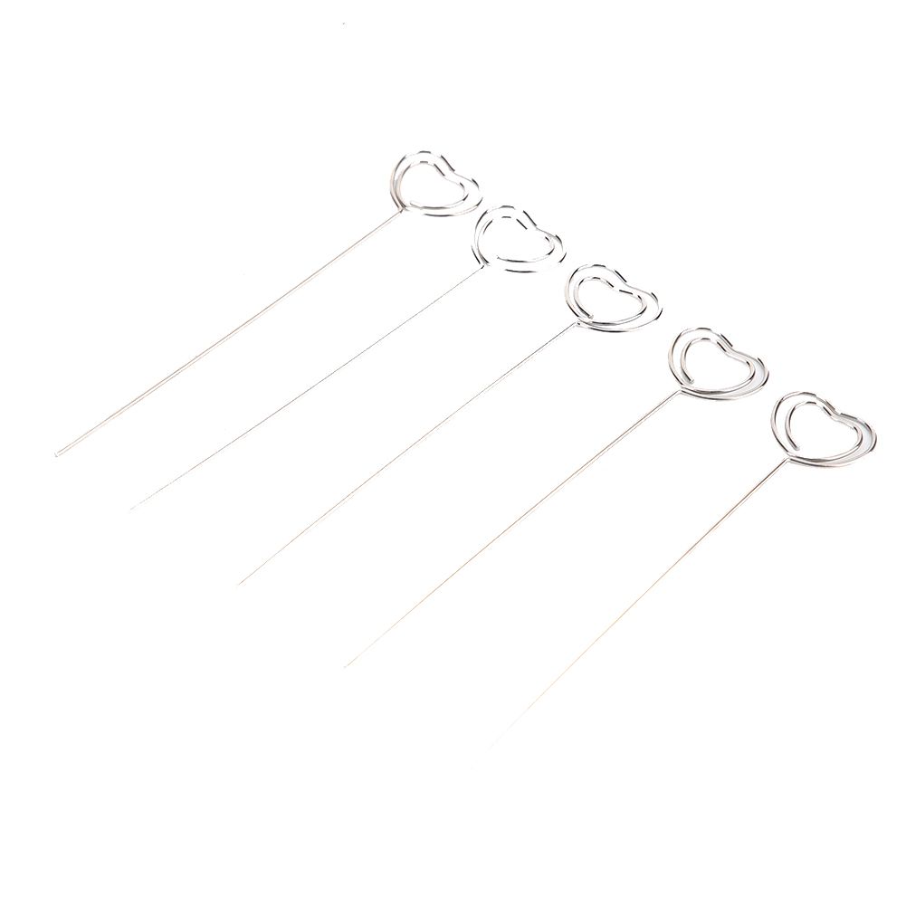 100Pcs Love Heart Shape Metal Wire Memo Card Picture Paper Note Display Clip view 6