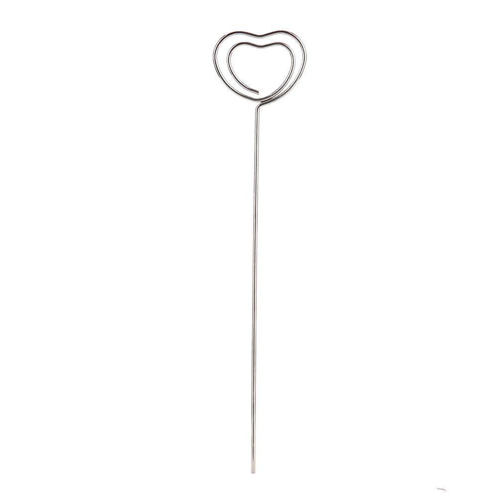 100Pcs Love Heart Shape Metal Wire Memo Card Picture Paper Note Display Clip view 7