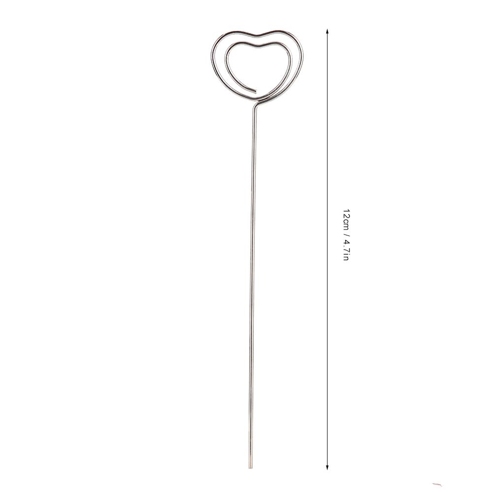 100Pcs Love Heart Shape Metal Wire Memo Card Picture Paper Note Display Clip view 8