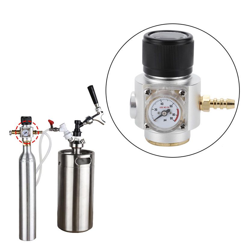 CO2 Mini Gas Regulator T21 * 4 Soda Pressure Gauge Wire CO2 Charger Kit 0-90 view 4