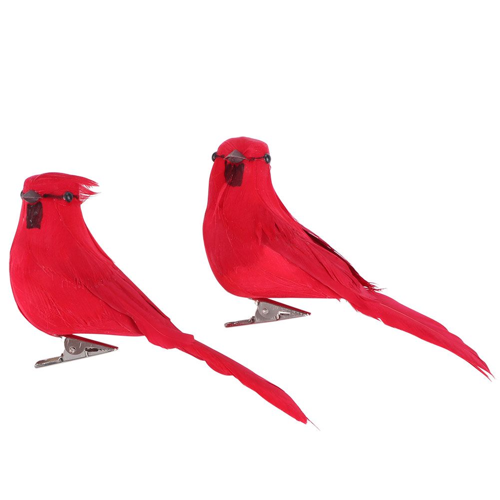 10Pcs Red Foam Handmade Artificial Simulated Bird Yard Lawn Garden Outdoor view 3
