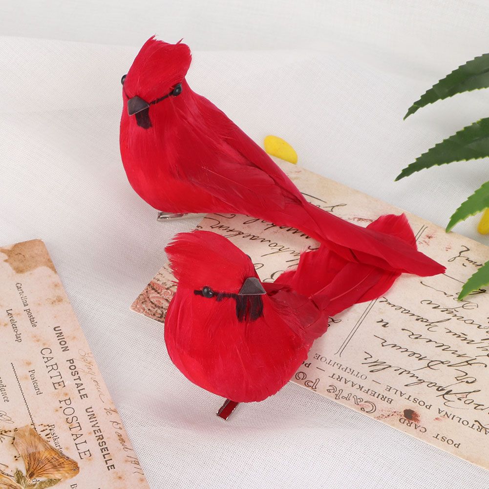 10Pcs Red Foam Handmade Artificial Simulated Bird Yard Lawn Garden Outdoor view 11
