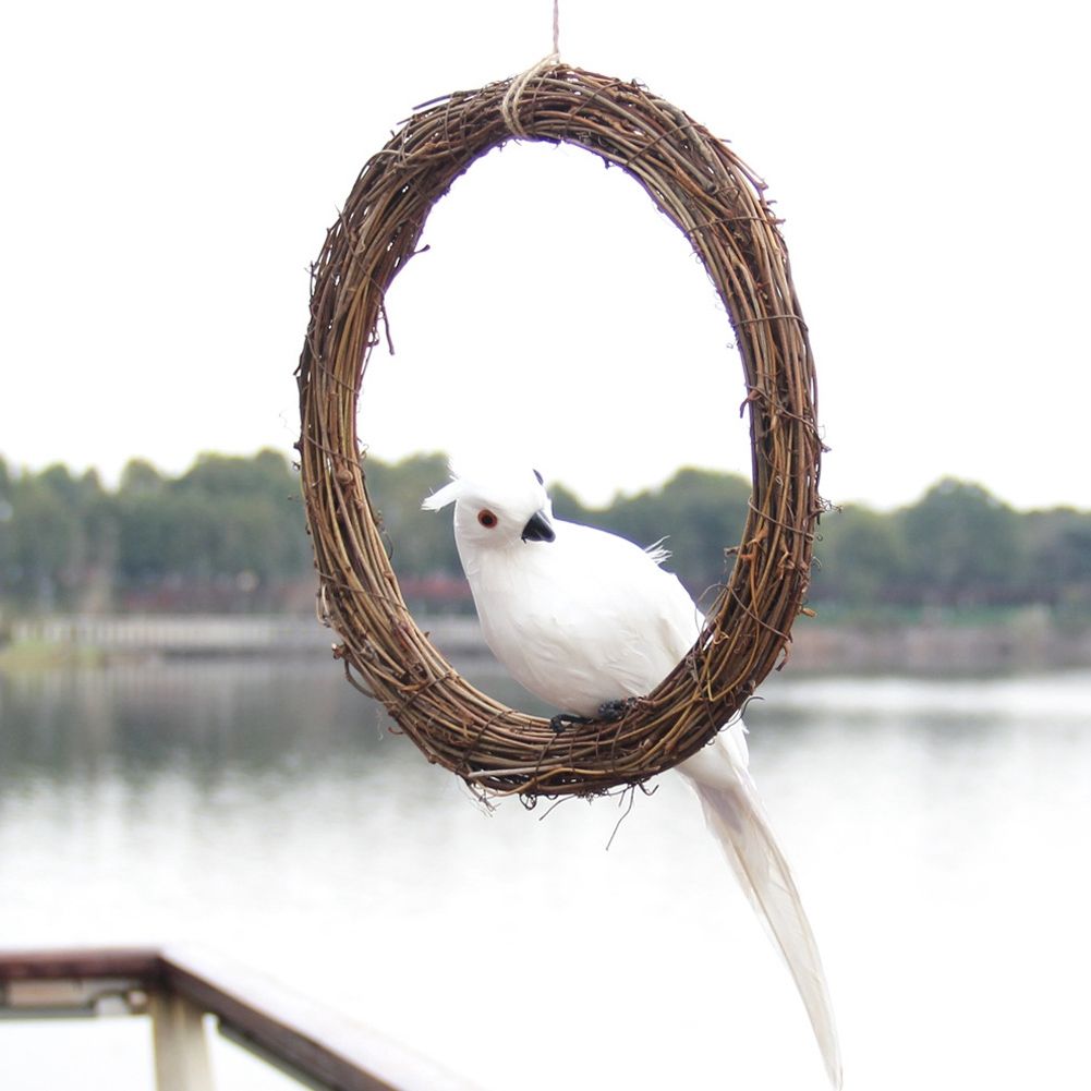 DIY Home Garden Decoration 30cm/11.8in Rattan Wreath Wedding Party Vine view 5