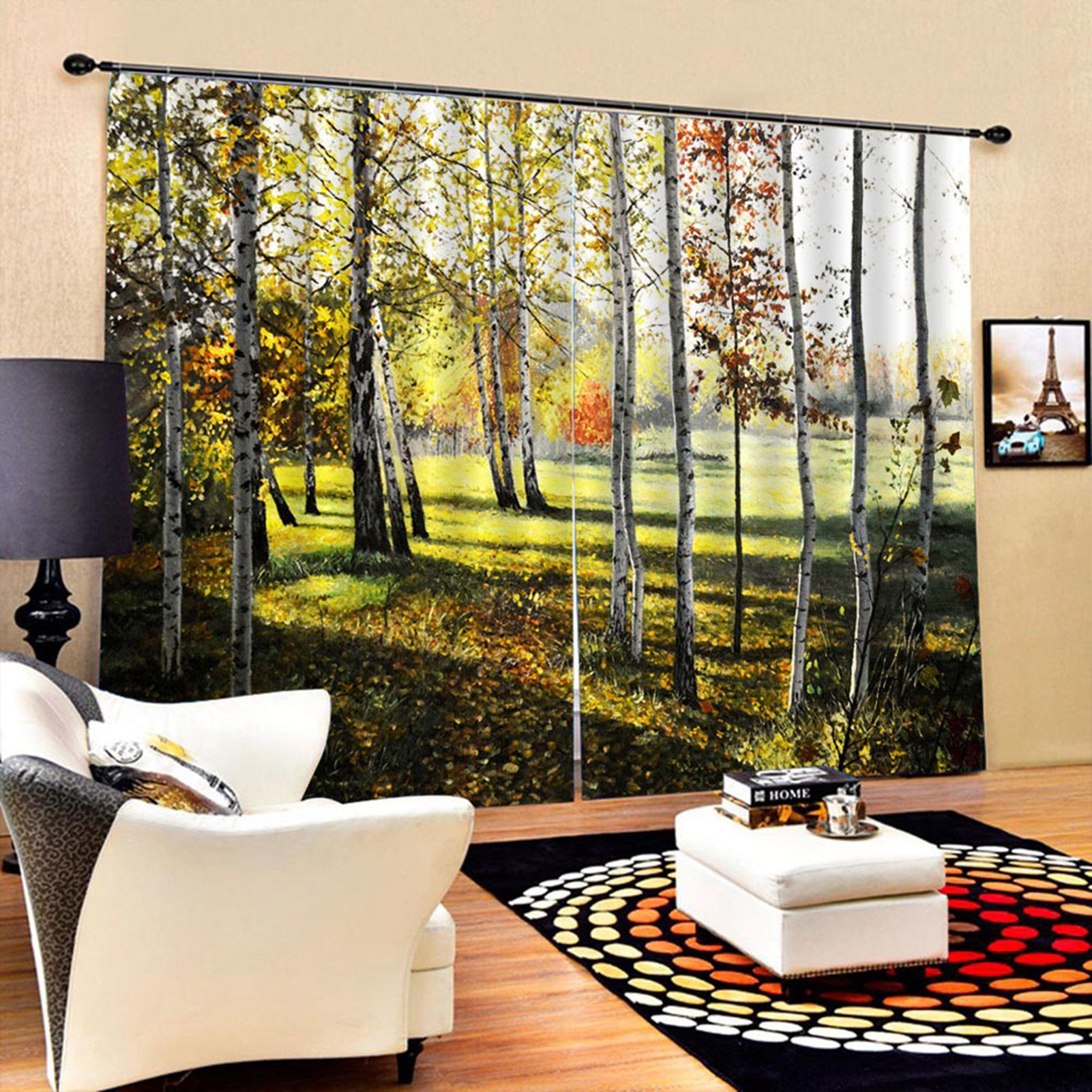 Modern Living Room Bedroom High Quality Window Full Shade Printing Curtain