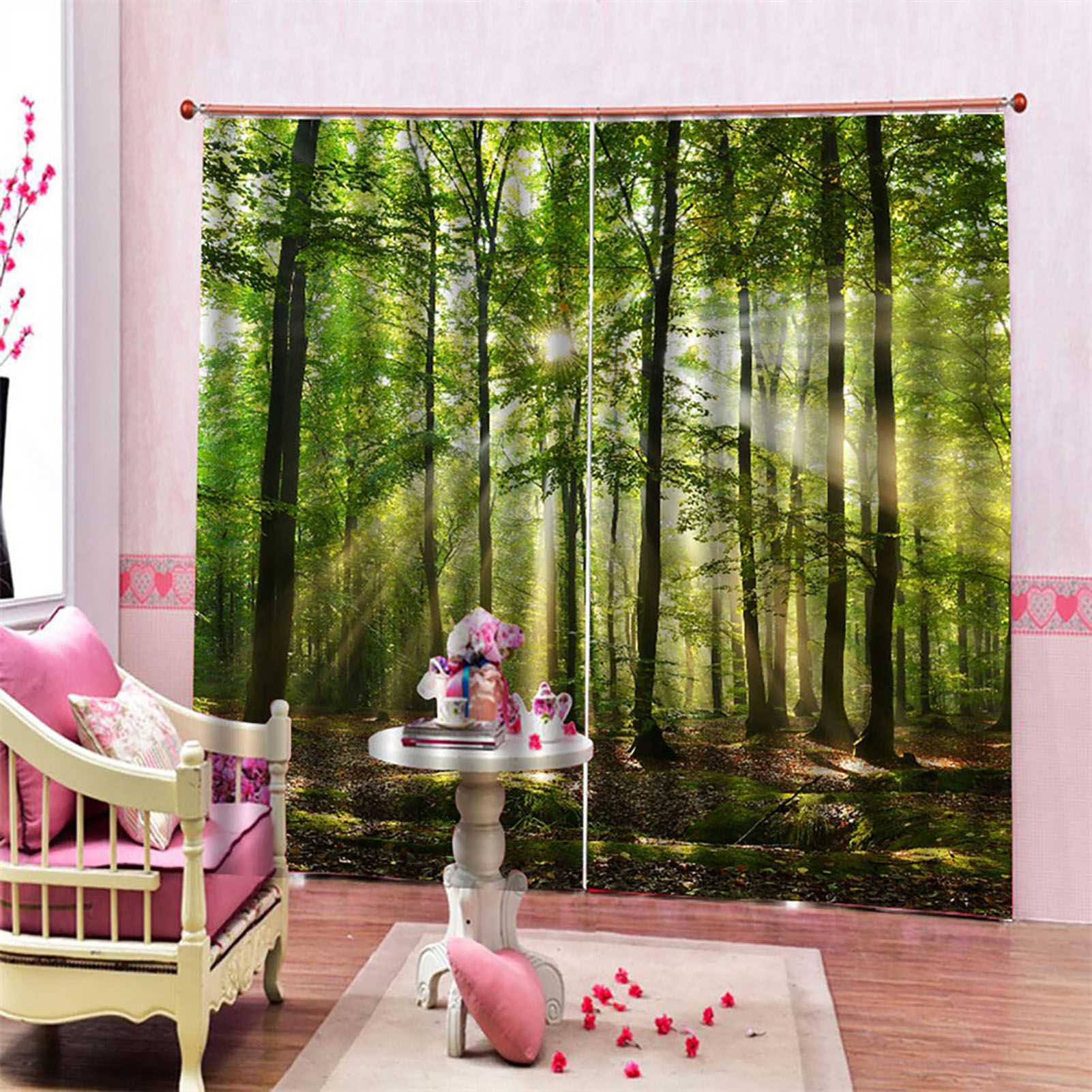 Forests Sunlight Printing Shading Curtains for Balcony Bedroom Drawing Room view 10