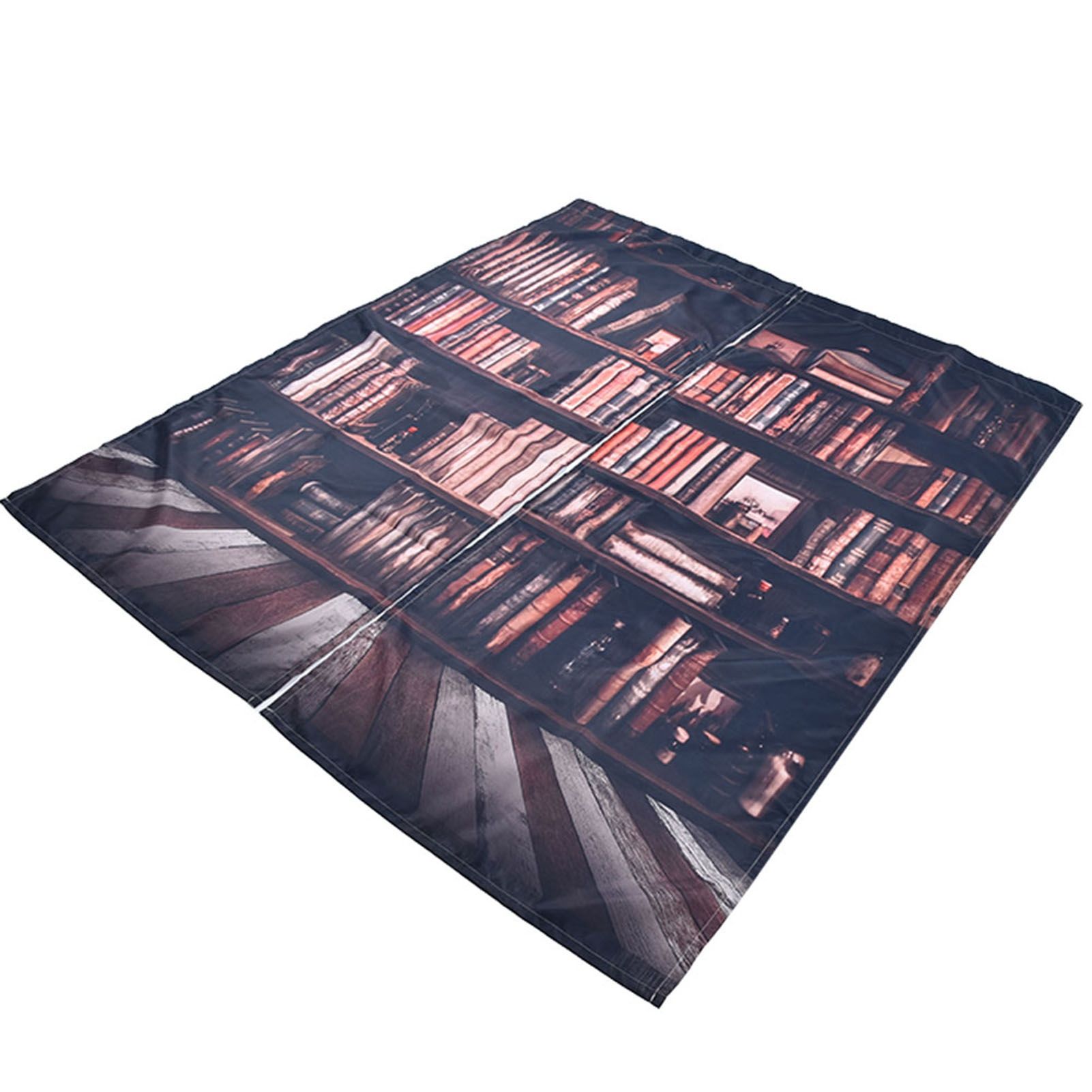 Living Room Curtains 3D Bookcase Printed Shading Curtains Bedroom Drapes view 3
