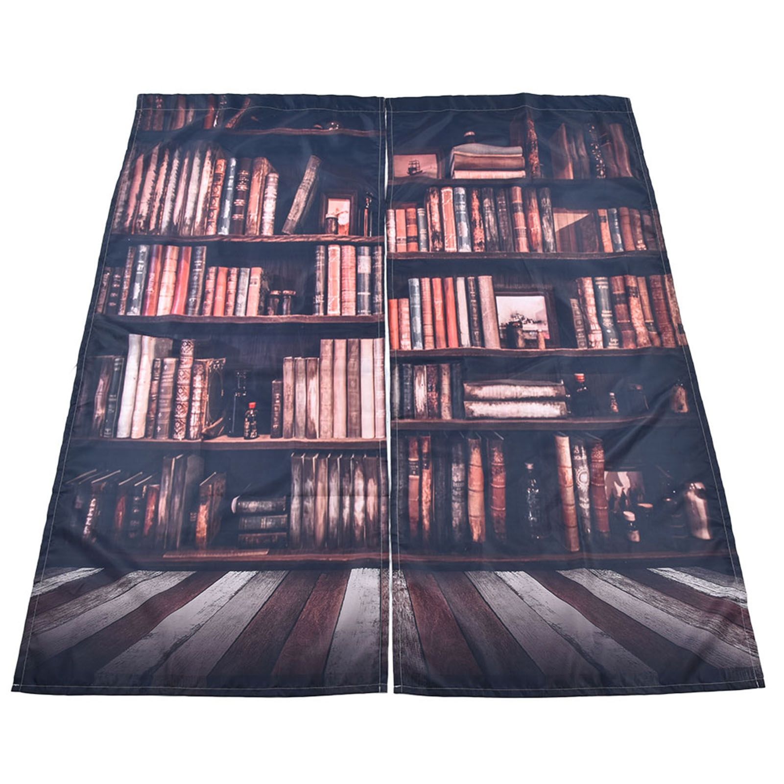 Living Room Curtains 3D Bookcase Printed Shading Curtains Bedroom Drapes view 5