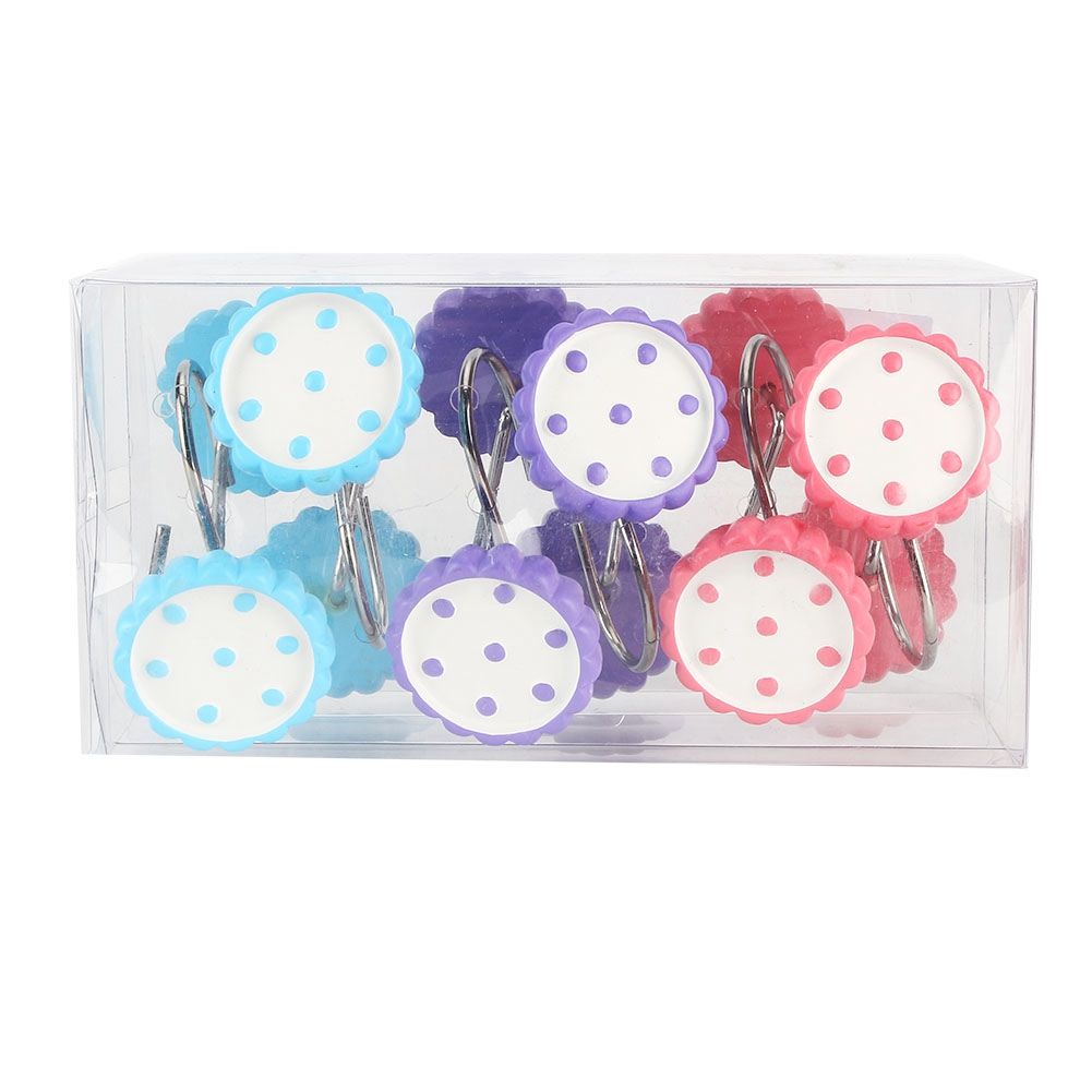 12 Pcs Sunflower Shaped Resin Curtain Hook Decorative Hanger for Bath Shower