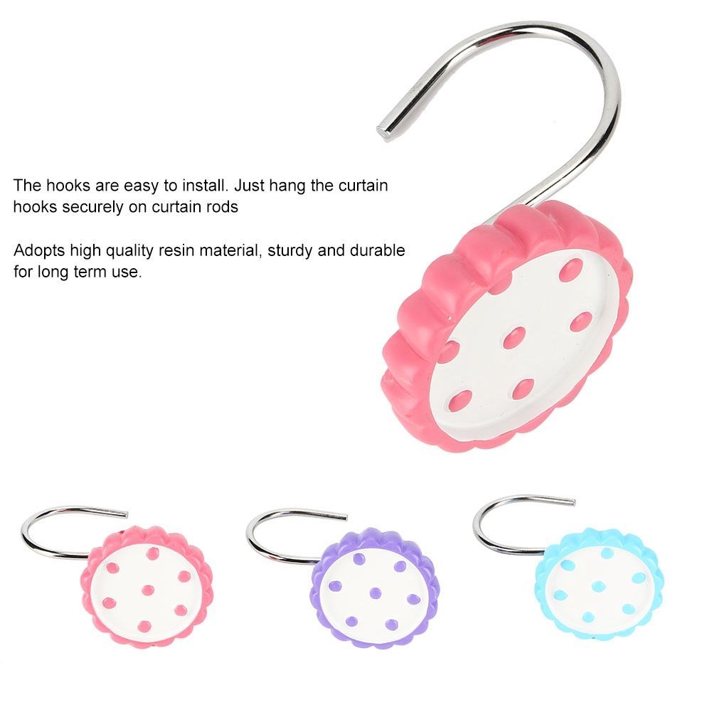 12 Pcs Sunflower Shaped Resin Curtain Hook Decorative Hanger for Bath Shower view 9