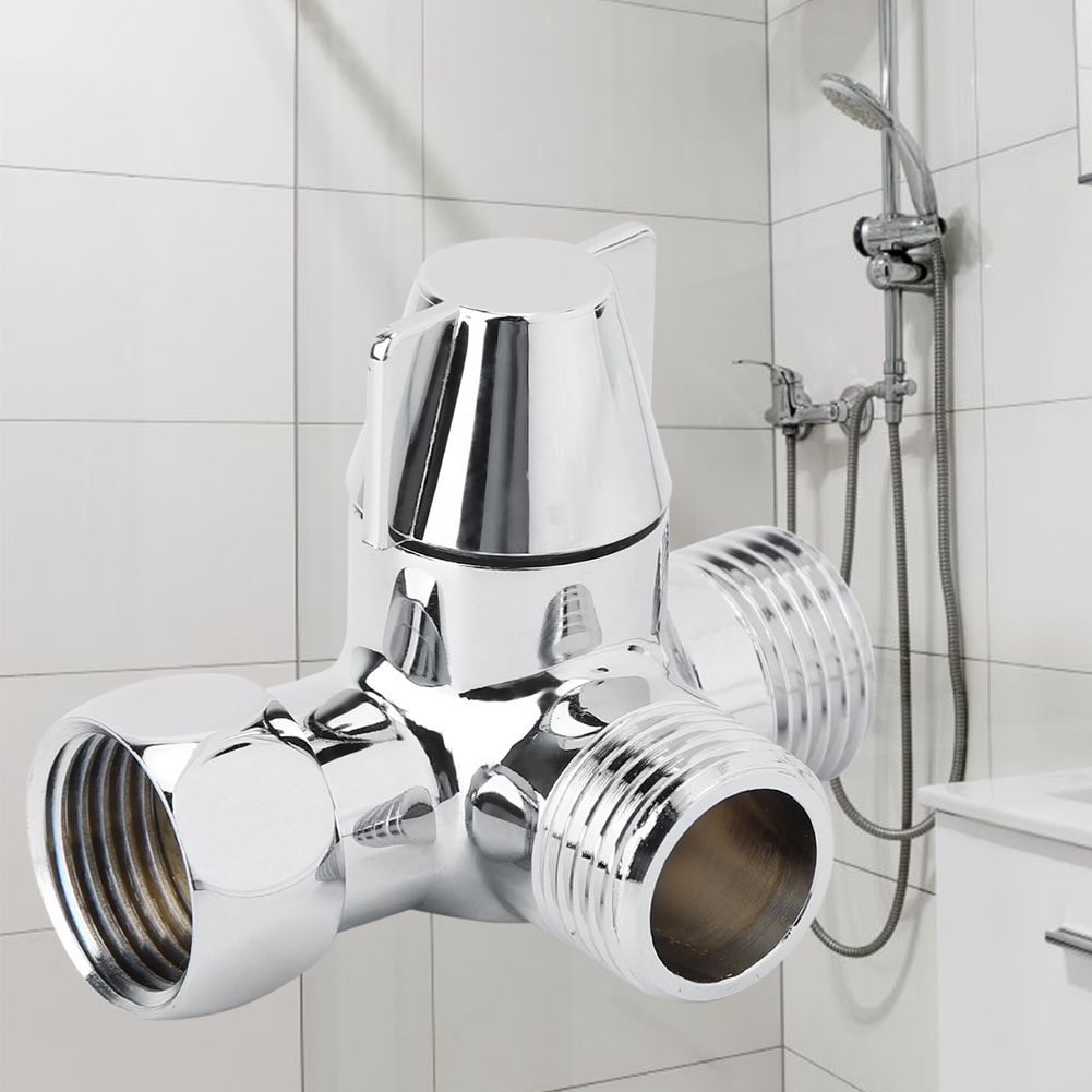 G1/2" Shower Three way T shaped Adapter Water Diverter Connector Toilet Bidet view 5