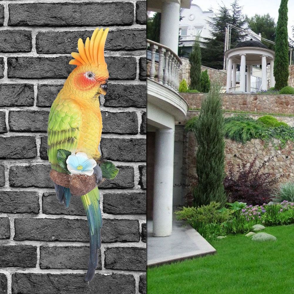 Resin Simulated Parrort Shape Garden Statue Outdoor Sculpture Lawn Garden view 3