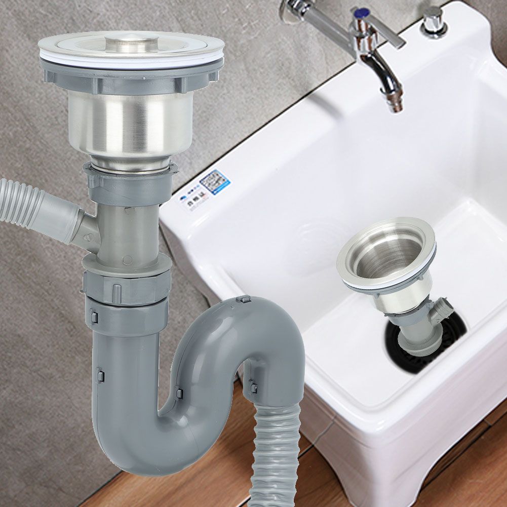 Stainless Steel Home Bathroom Basin Single Water Drain Drainer Draining Water Tool view 3