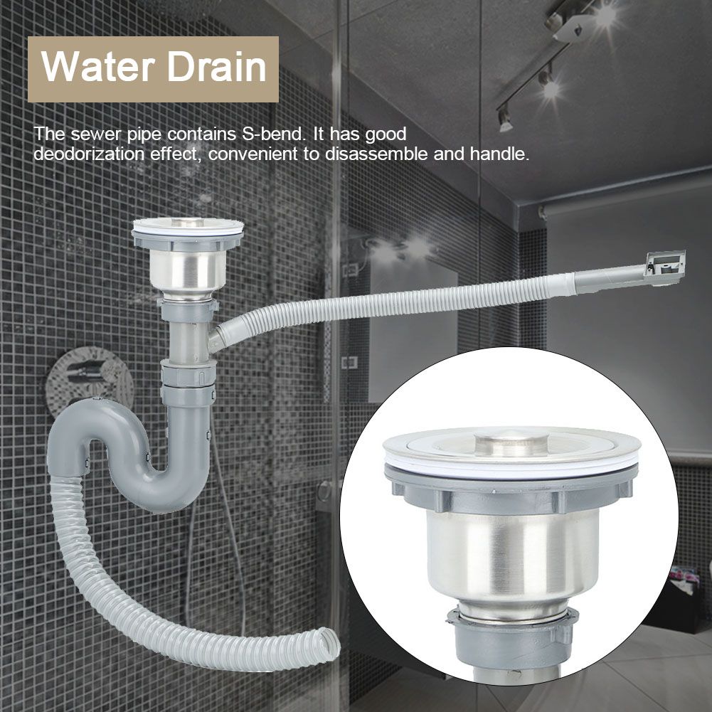 Stainless Steel Home Bathroom Basin Single Water Drain Drainer Draining Water Tool view 7