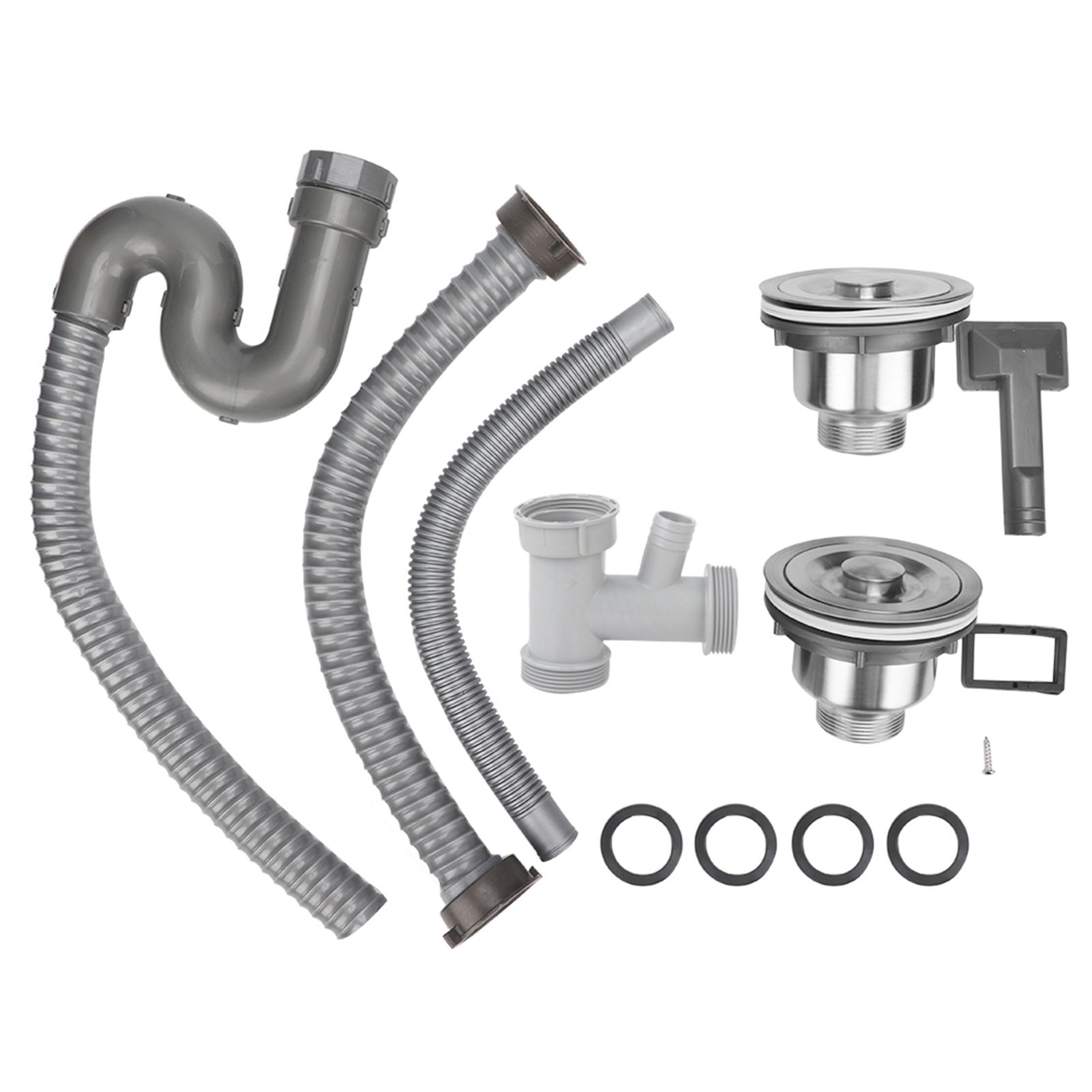 Stainless Steel S Bending Pipe Bathroom Basin Sink Water Drain Plug Draining Tool view 2