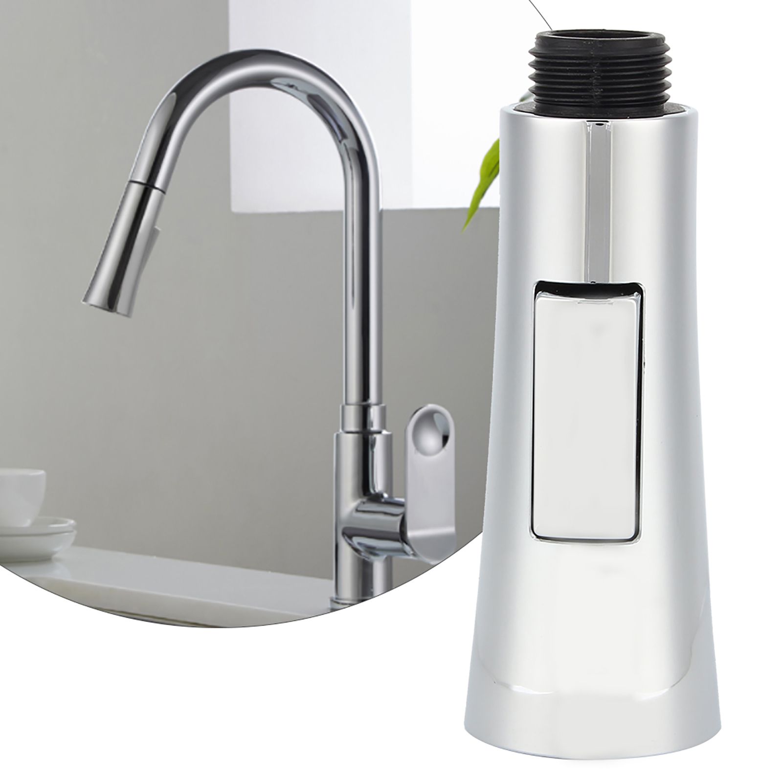 G1/2 Inch Pull Out Faucet Spray Head Kitchen Bathroom Shower Nozzle Electroplating