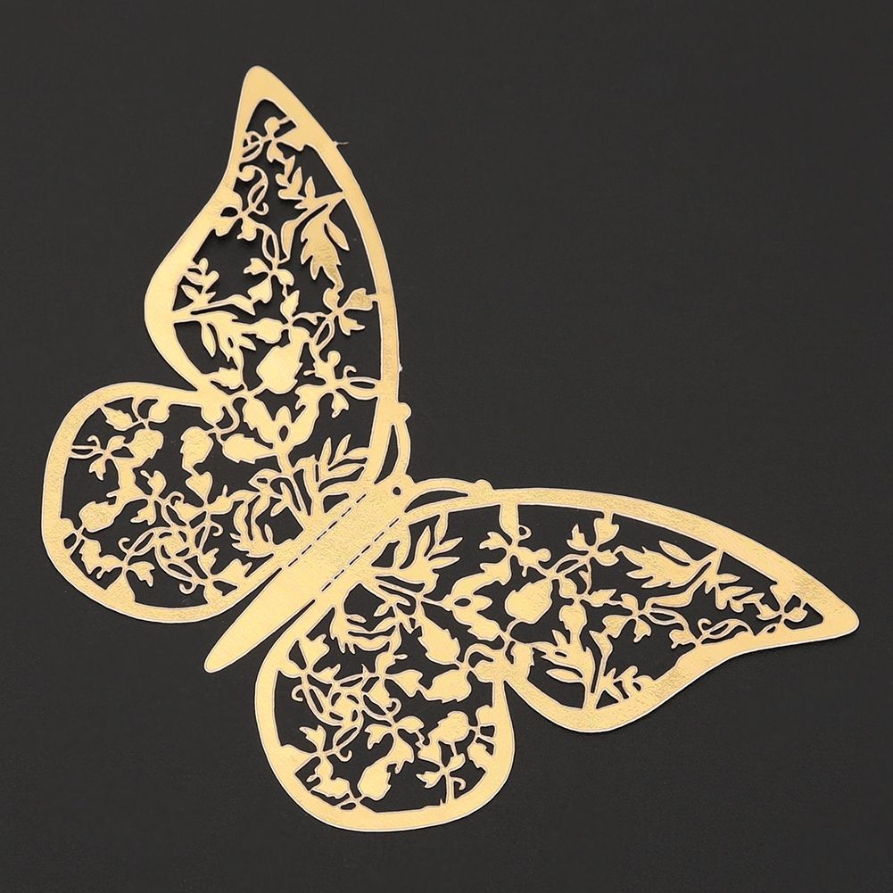 12Pcs 3D Hollow Butterfly Wall Stickers Metal Texture Living Room Bedroom Home view 6