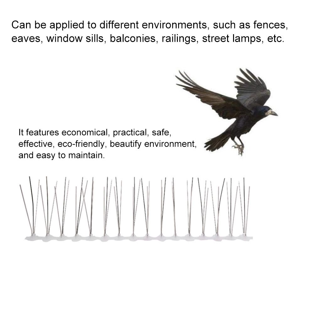 10Pcs 30cm Stainless Steel Anti Bird Spike Outdoor Bird Repellent Bird Spikes Tool view 8