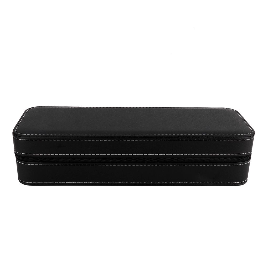 6 Slot PU Leather Watch Storage Case Organizer Display Box Separated Compartments view 2