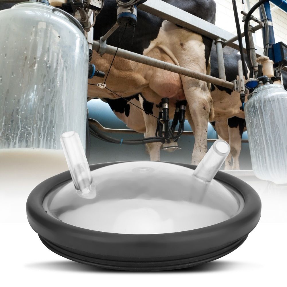 Plastic Transparent Milk Bucket Lid And Gasket For Milking Machine Two Open Lid