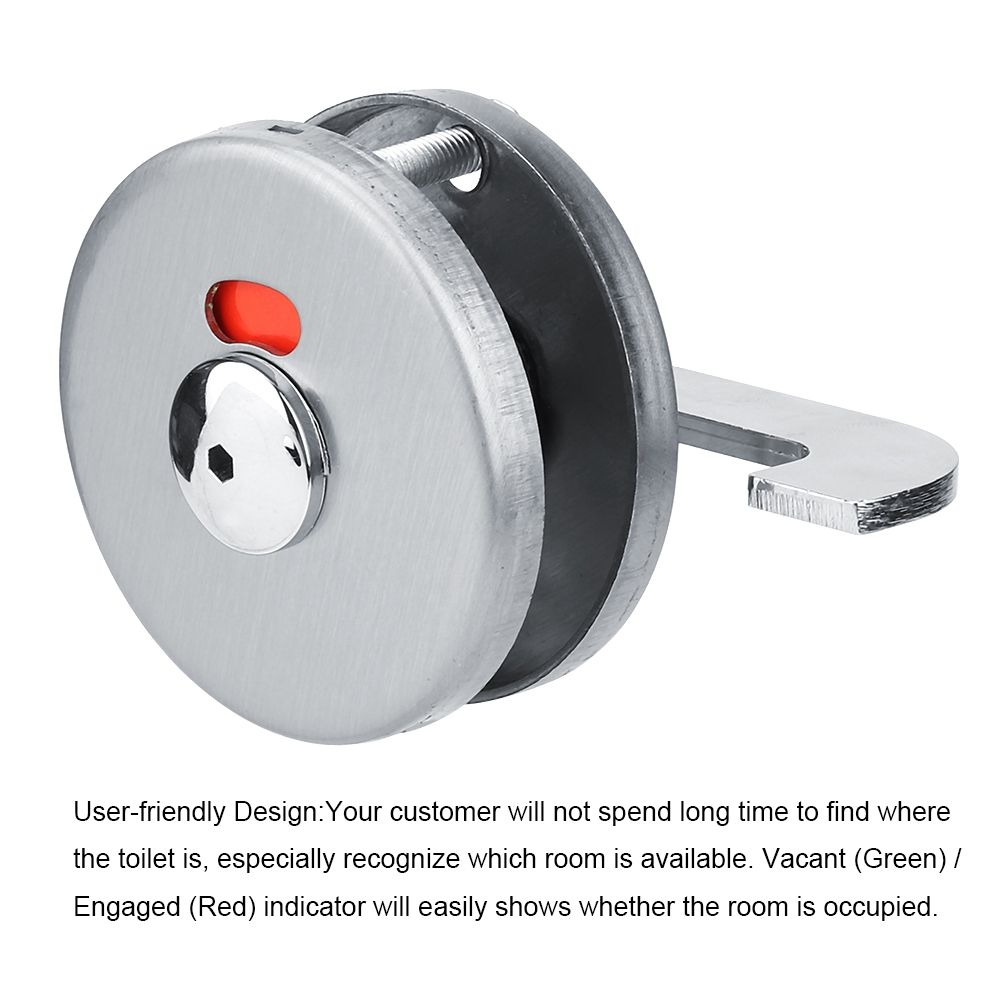1 Set Privacy Dead Bolt Latch Indicating Door Lock for Bathroom WC Public view 9