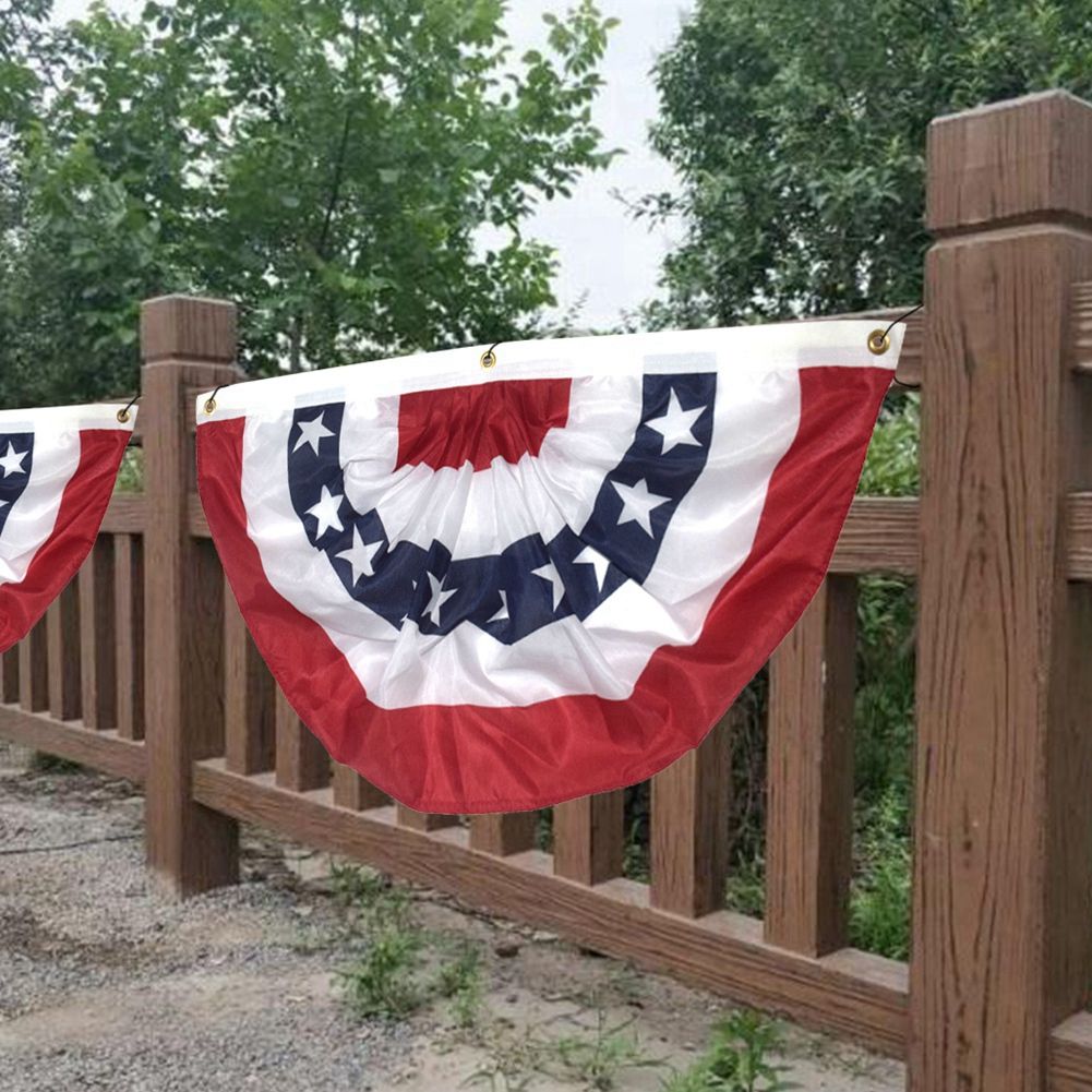 American Garden Flagpole USA Fan Flag Patriotic Stars Stripes Flag Outdoor view 5