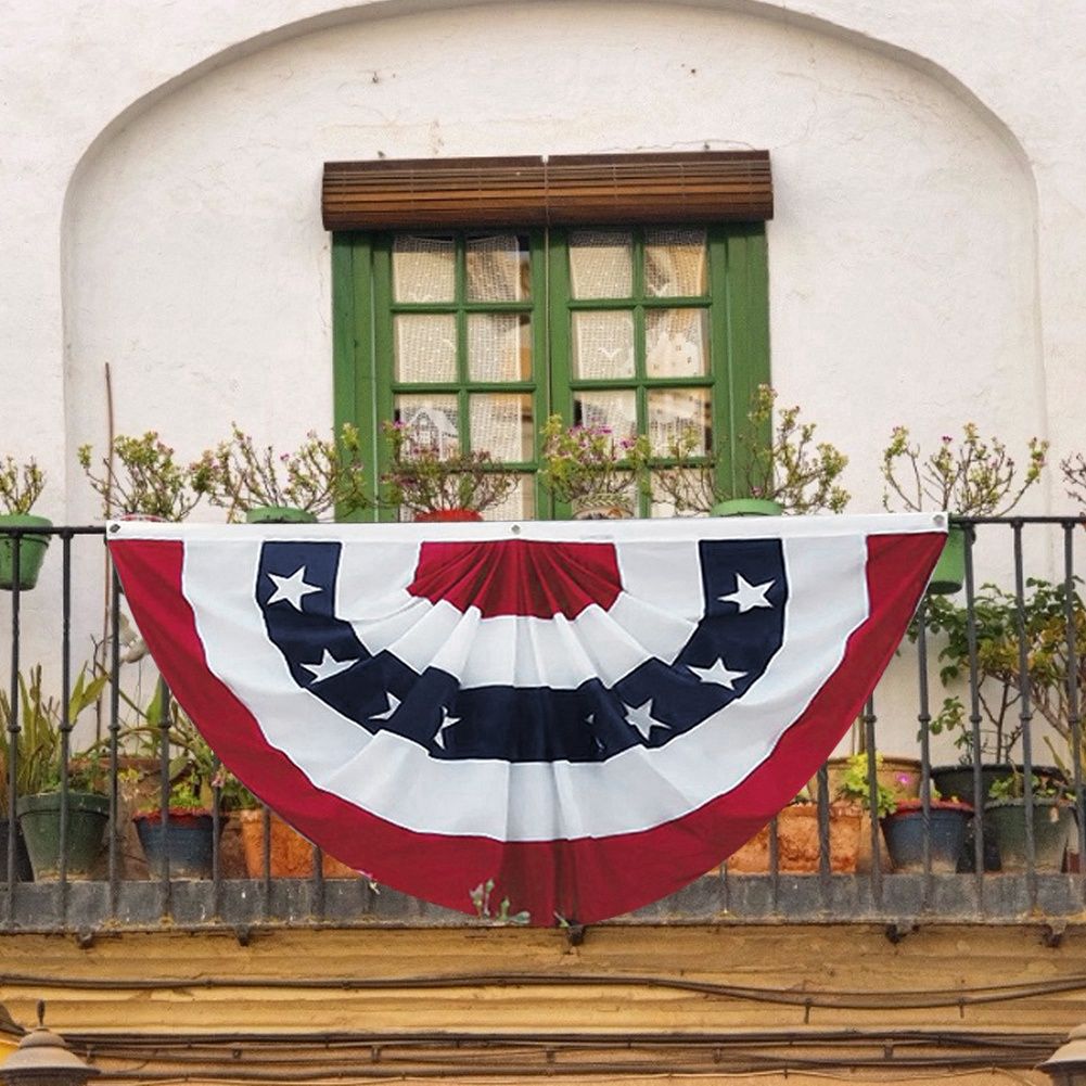 American Garden Flagpole USA Fan Flag Patriotic Stars Stripes Flag Outdoor view 6