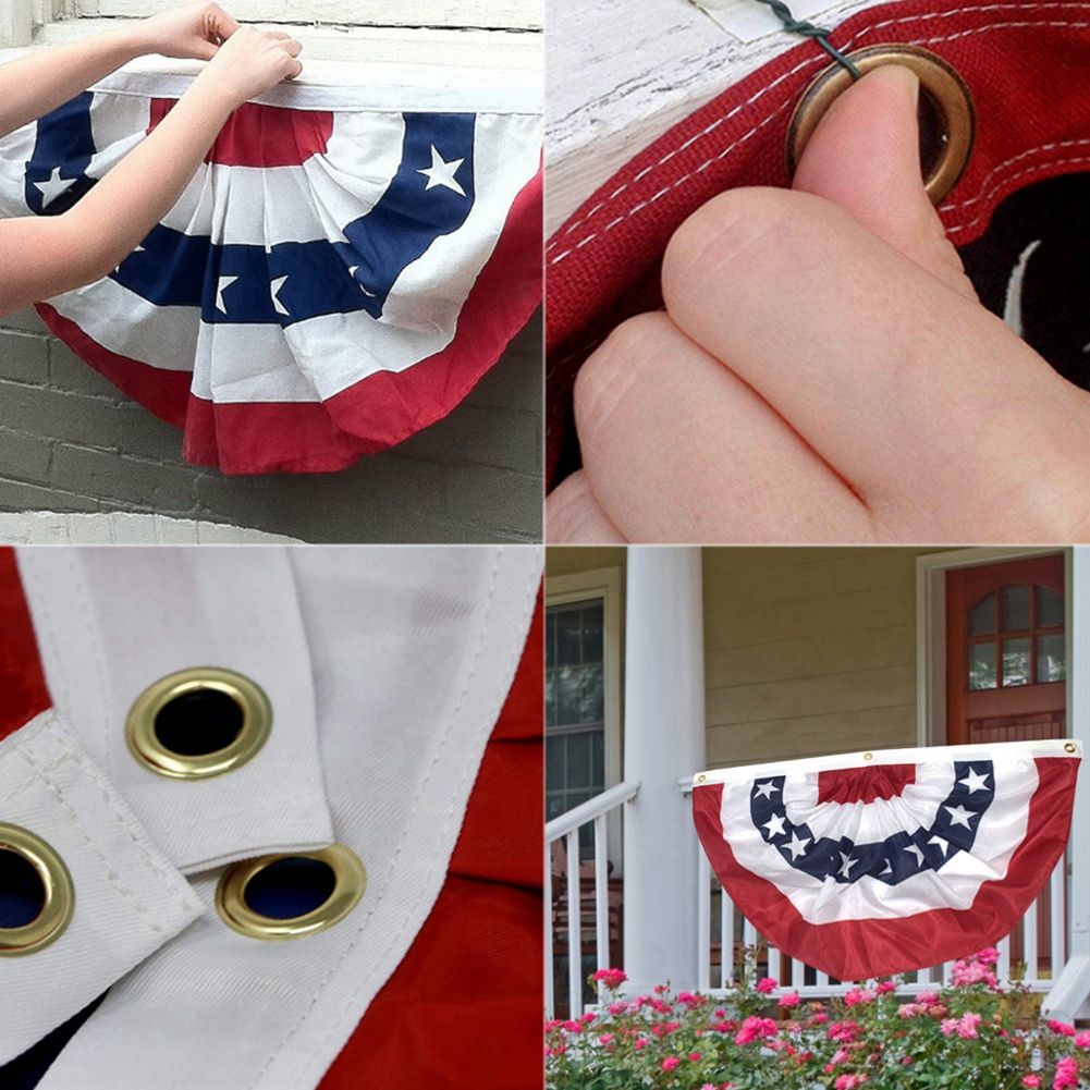 American Garden Flagpole USA Fan Flag Patriotic Stars Stripes Flag Outdoor view 8
