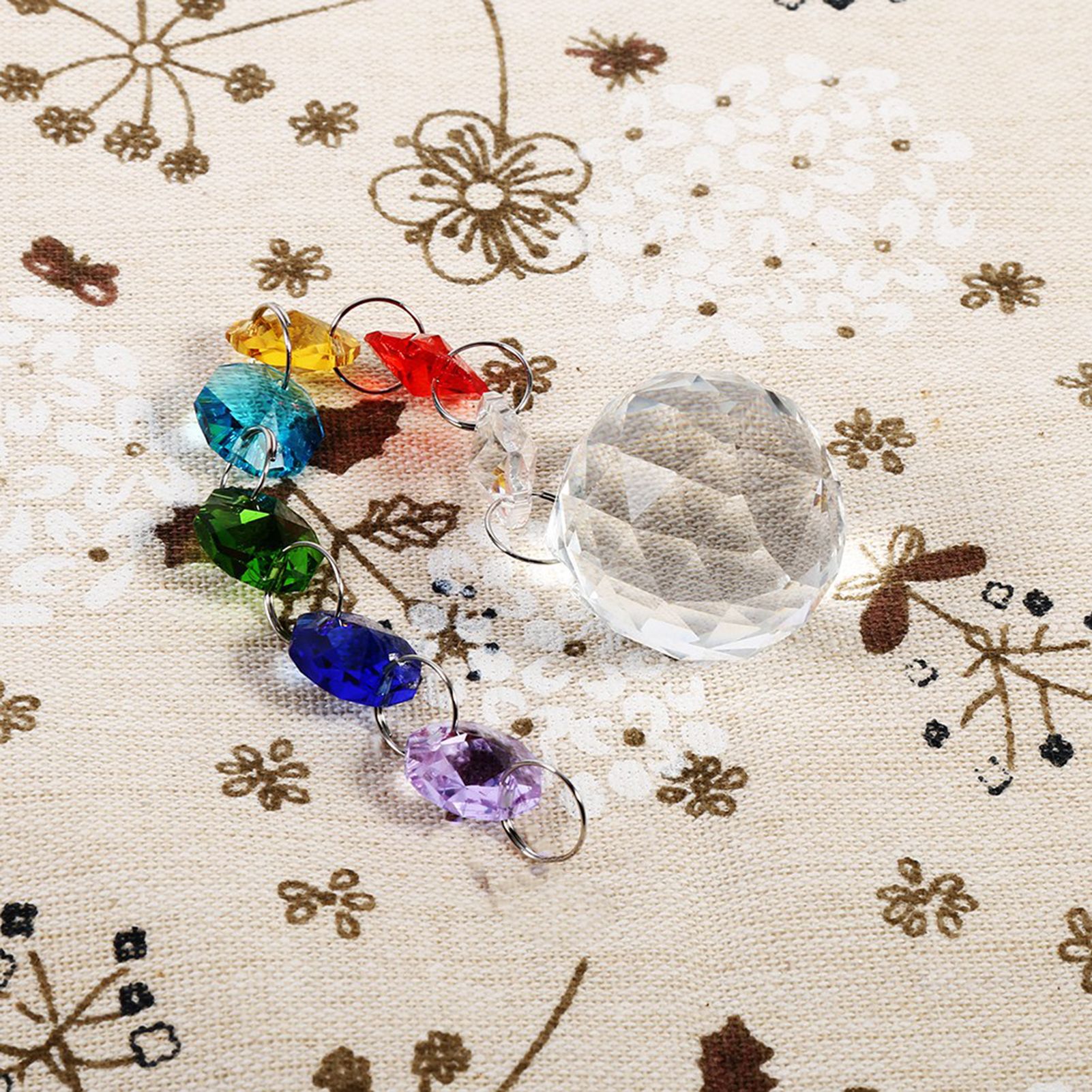 Hanging Pendant Window Handmade Rainbow Crystal Prisms Ball Chandelier Lamp view 4