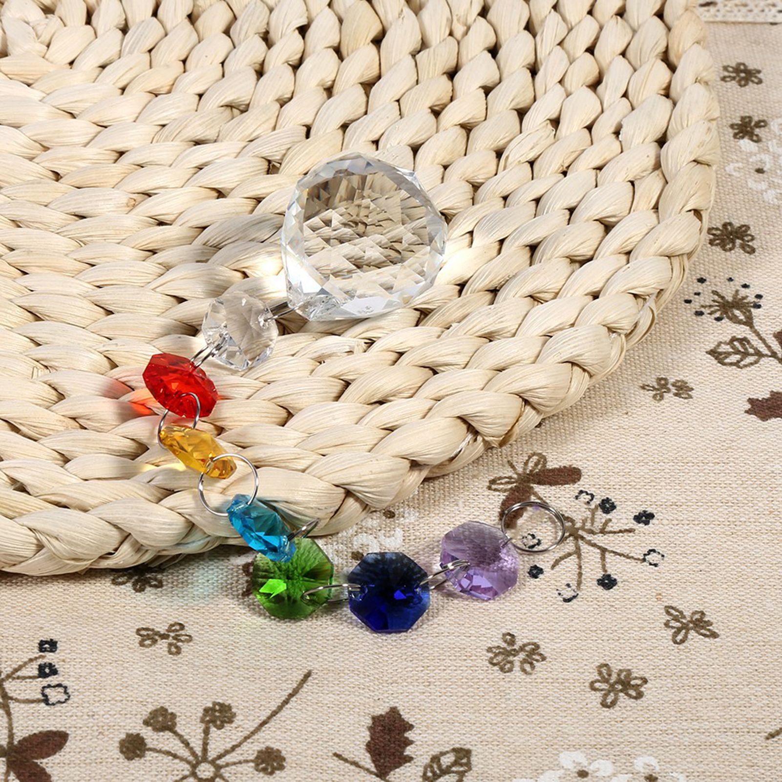 Hanging Pendant Window Handmade Rainbow Crystal Prisms Ball Chandelier Lamp view 6