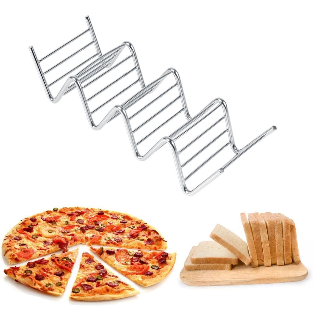 1Pc Practical Taco Holder 4 Wave Shape Stainless Steel Food Rack Hard Shells view 9