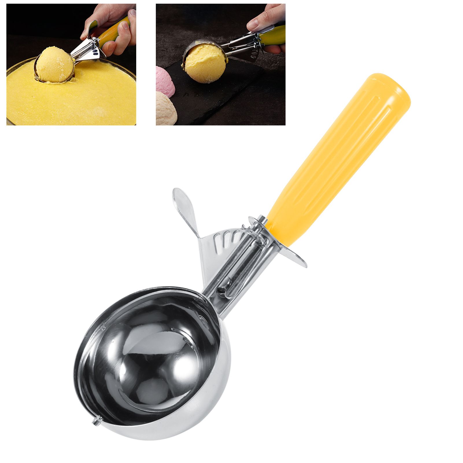 Practical Stainless Steel Fruit Ice Cream Scoop Spoon with Plastic Handle view 11
