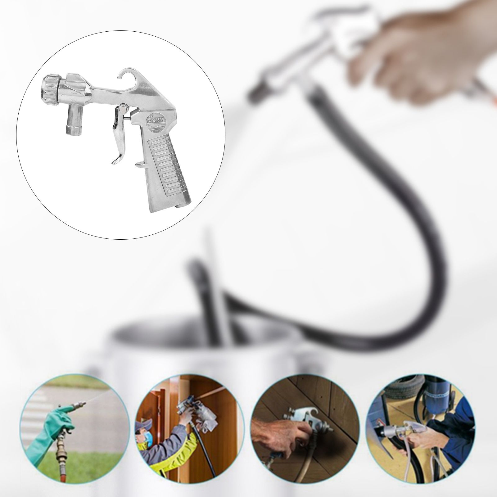 Sandblaster Air Siphon Sand Blasting Feed Blast Gun Ceramic Nozzle Abrasive view 12