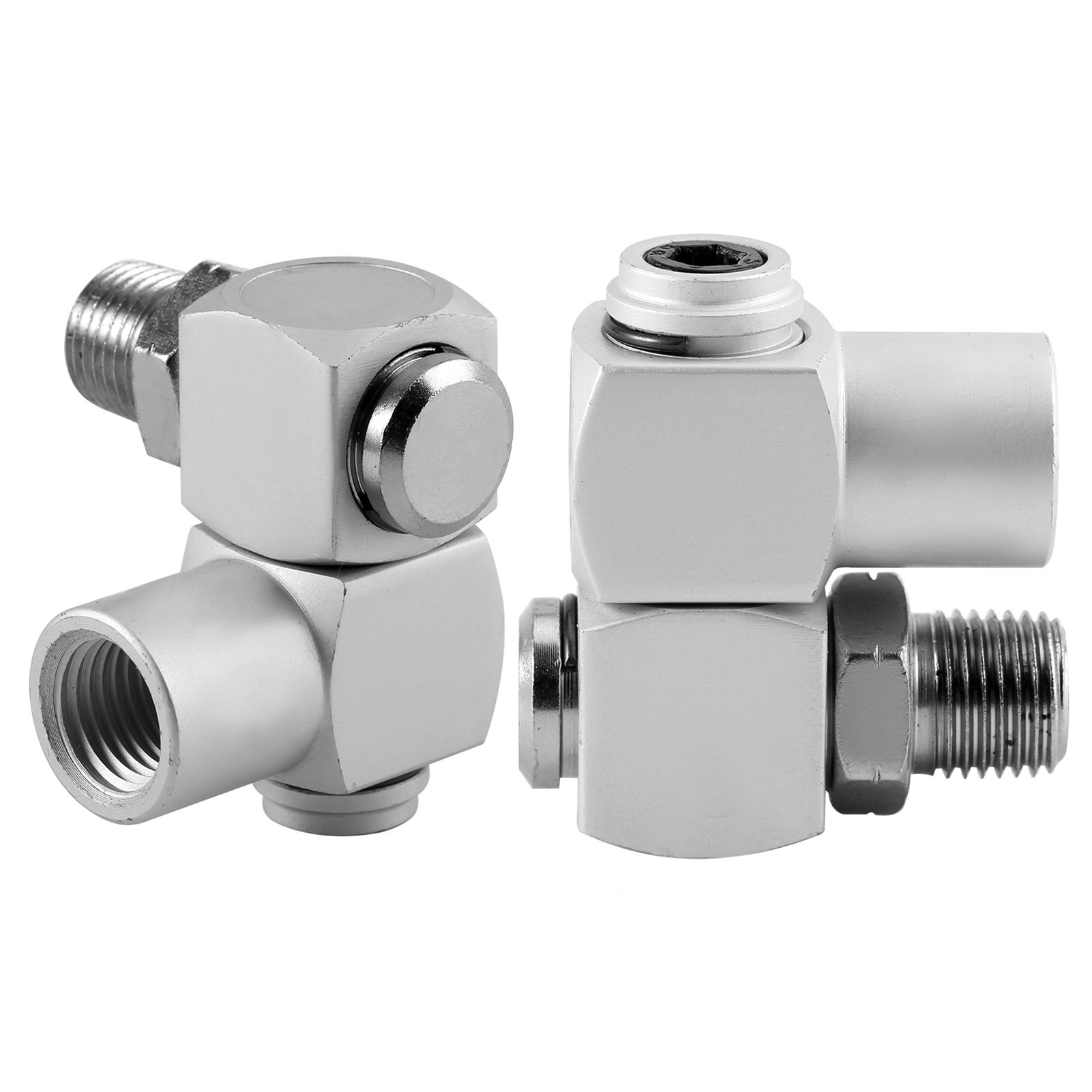 4pcs/Set Aluminum 1/4" Universal 360 Swivel Air Hose Connector Adapter Tool view 8