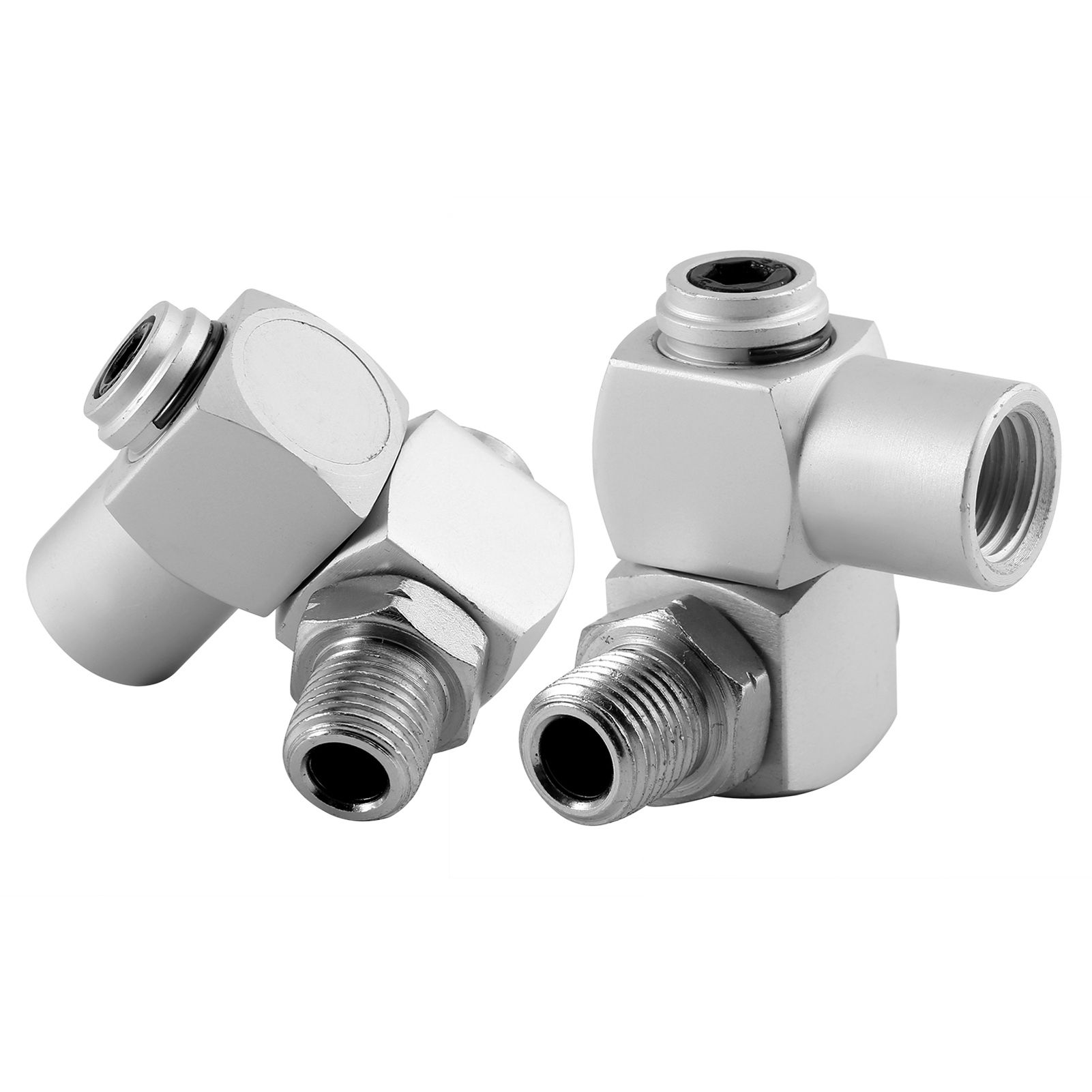 4pcs/Set Aluminum 1/4" Universal 360 Swivel Air Hose Connector Adapter Tool view 9
